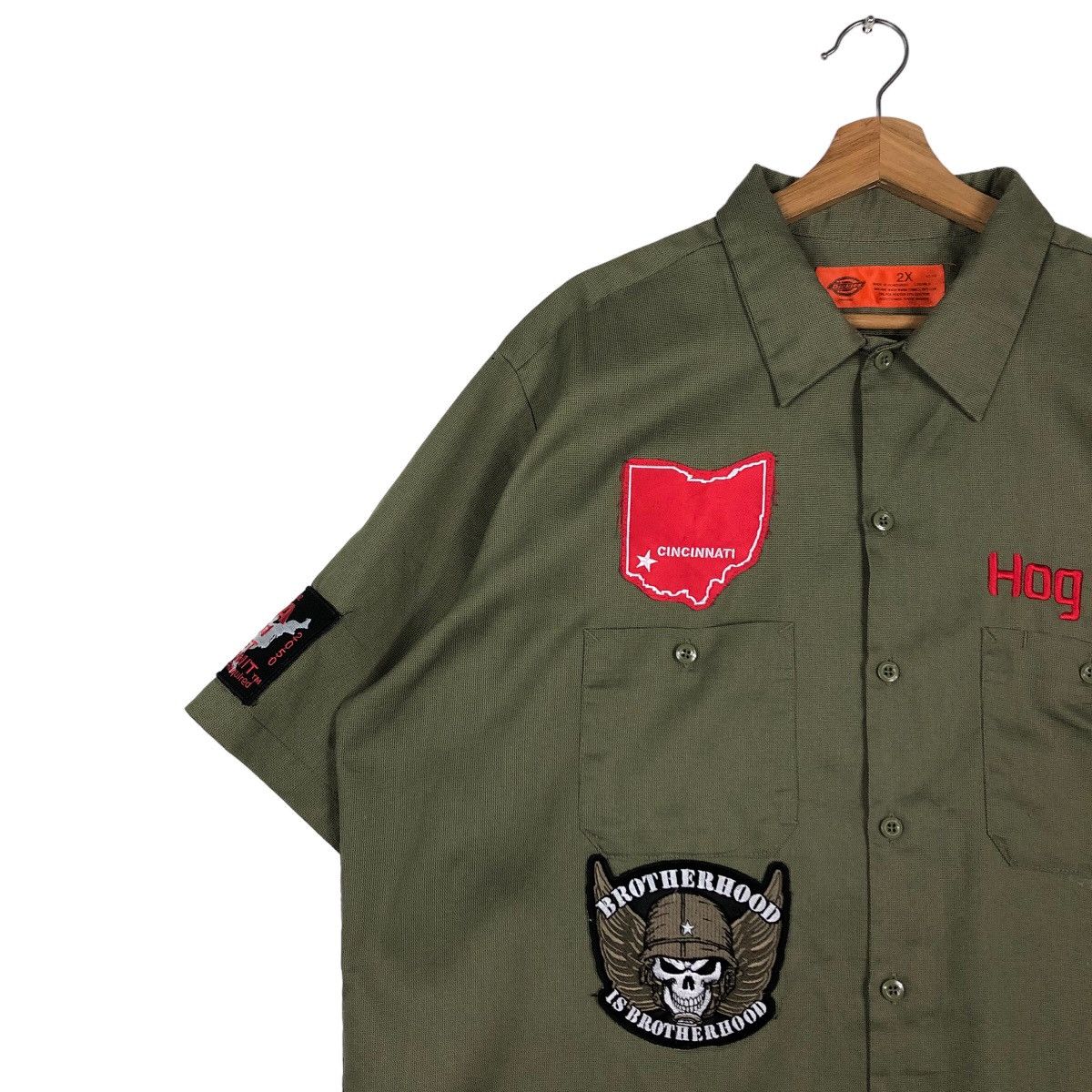 Japanese Brand 🔥Vintage Work Shirt Bowling Dickies Skeleton Big Logo Size US XXL / EU 58 / 5 - 10 Thumbnail