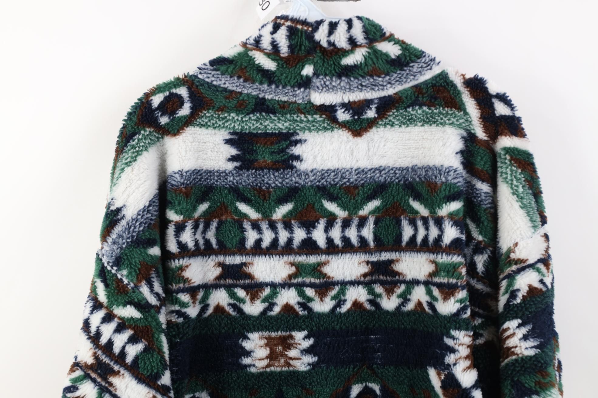 Vintage Vintage 90s Streetwear Southwestern Deep Pile Fleece Sweater Size M / US 6-8 / IT 42-44 - 13 Thumbnail