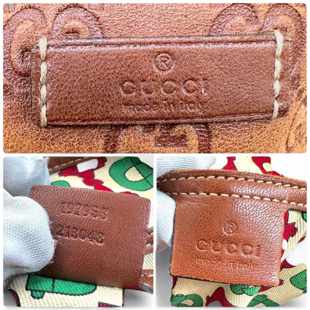 Gucci Gucci - Guccisima Handbag Shoulder Bag Red Monogram Leather Size ONE SIZE - 9 Thumbnail