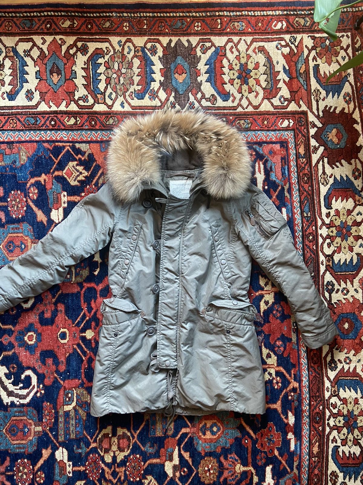 image of If Six Was Nine x Le Grande Bleu L G B G.o.a Removable Fur Military Parka in Brown (Size Small)