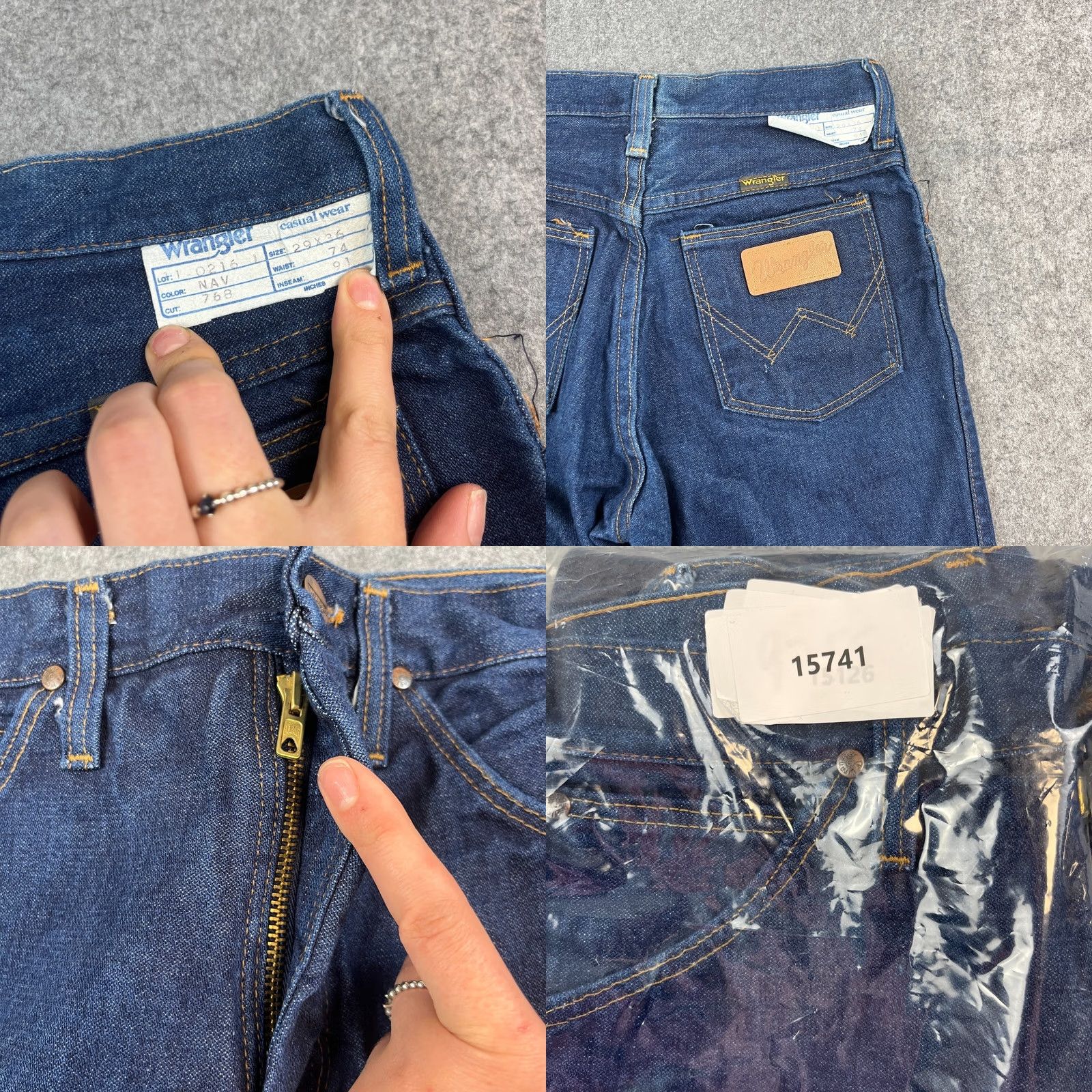 Wrangler VINTAGE Wrangler Jeans Straight 26 36 UK 6 Dark Blue High Waist Western Women Jeans Regular Blue 5-Pocket Womens Size 30" / US 8 / IT 44 - 8 Thumbnail