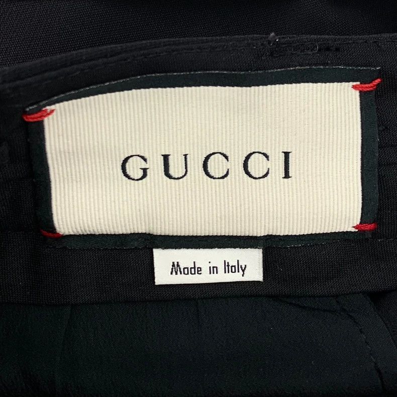 Gucci Gucci Black logo mulberry silk mixed wool casual trousers t Size US 36 / EU 52 - 6 Thumbnail