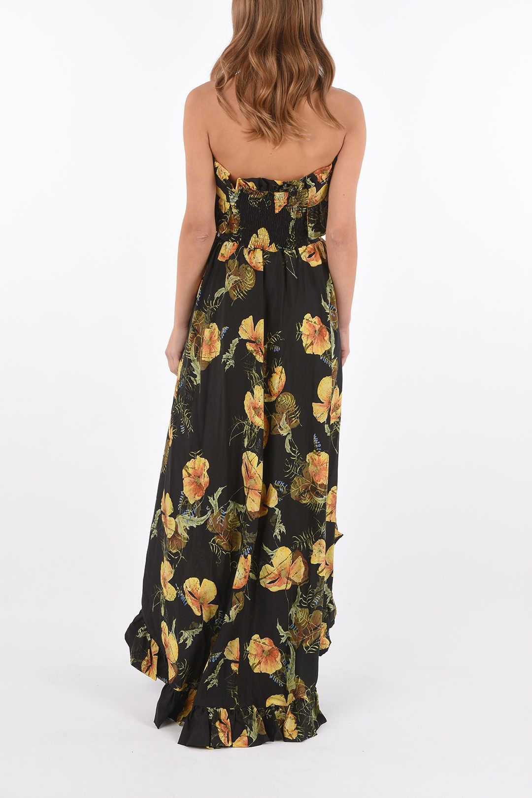 Philipp Plein og1mm0824 Floral-Print Silk Strapless Maxi Dress Size L / US 10 / IT 46 - 2 Thumbnail