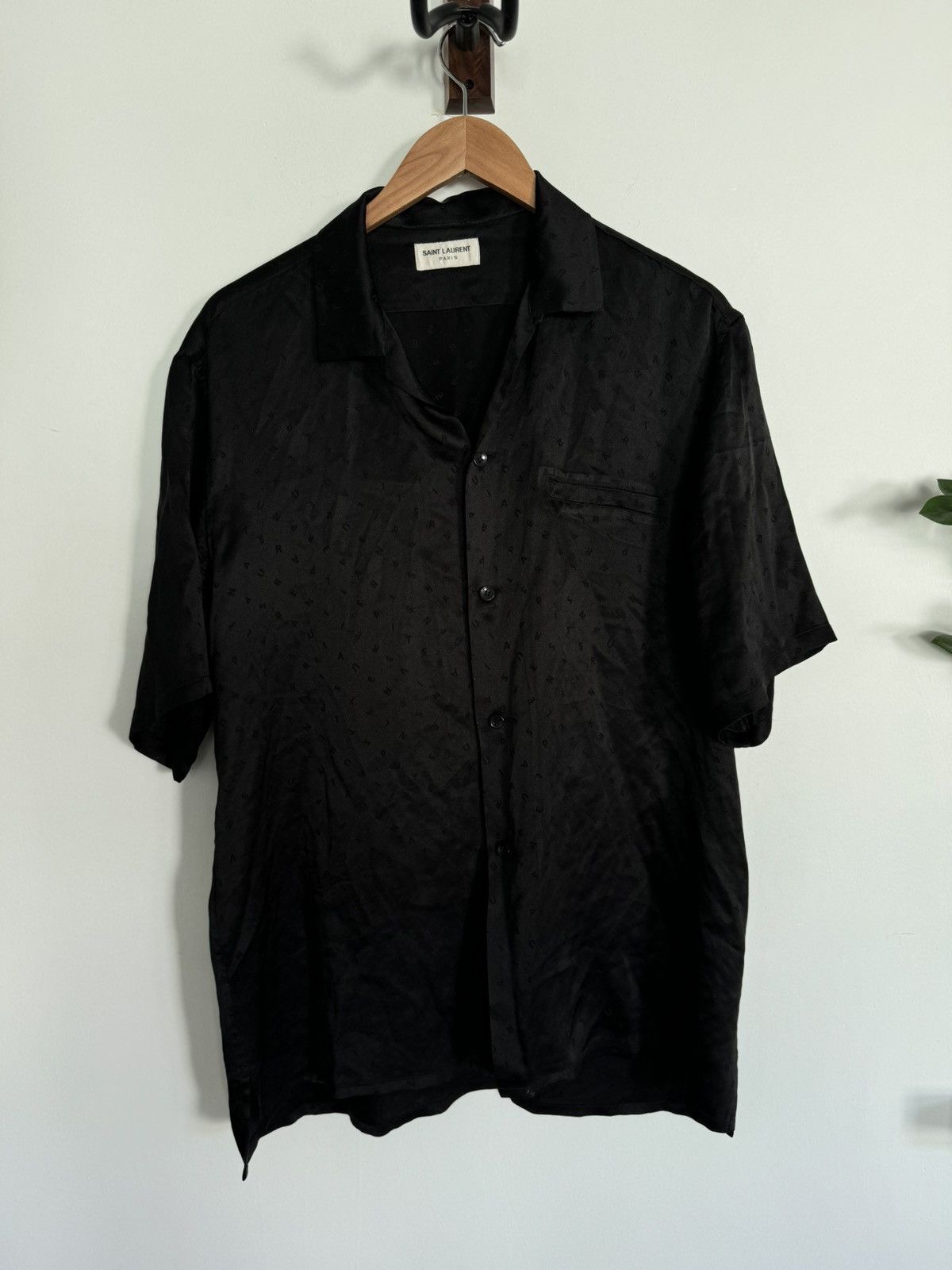 Saint Laurent Paris Silk Logo Camp Shirt Size US L / EU 52-54 / 3 - 2 Thumbnail