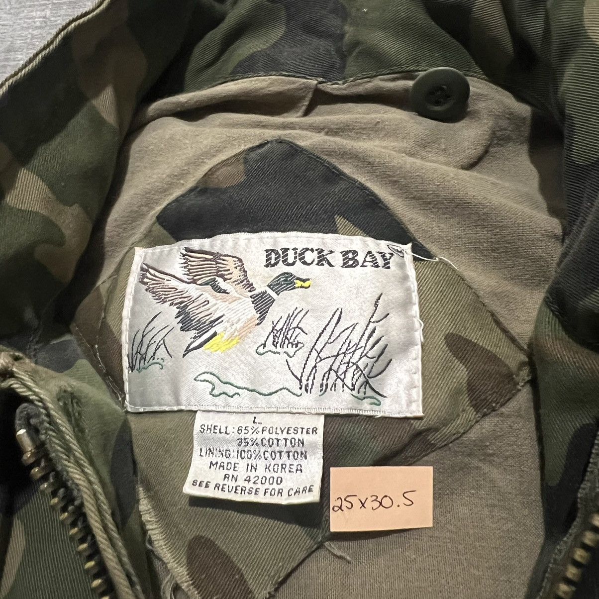 Vintage VTG 80s Duck Bay Camo Hunting Military Field Jacket Size US L / EU 52-54 / 3 - 7 Thumbnail