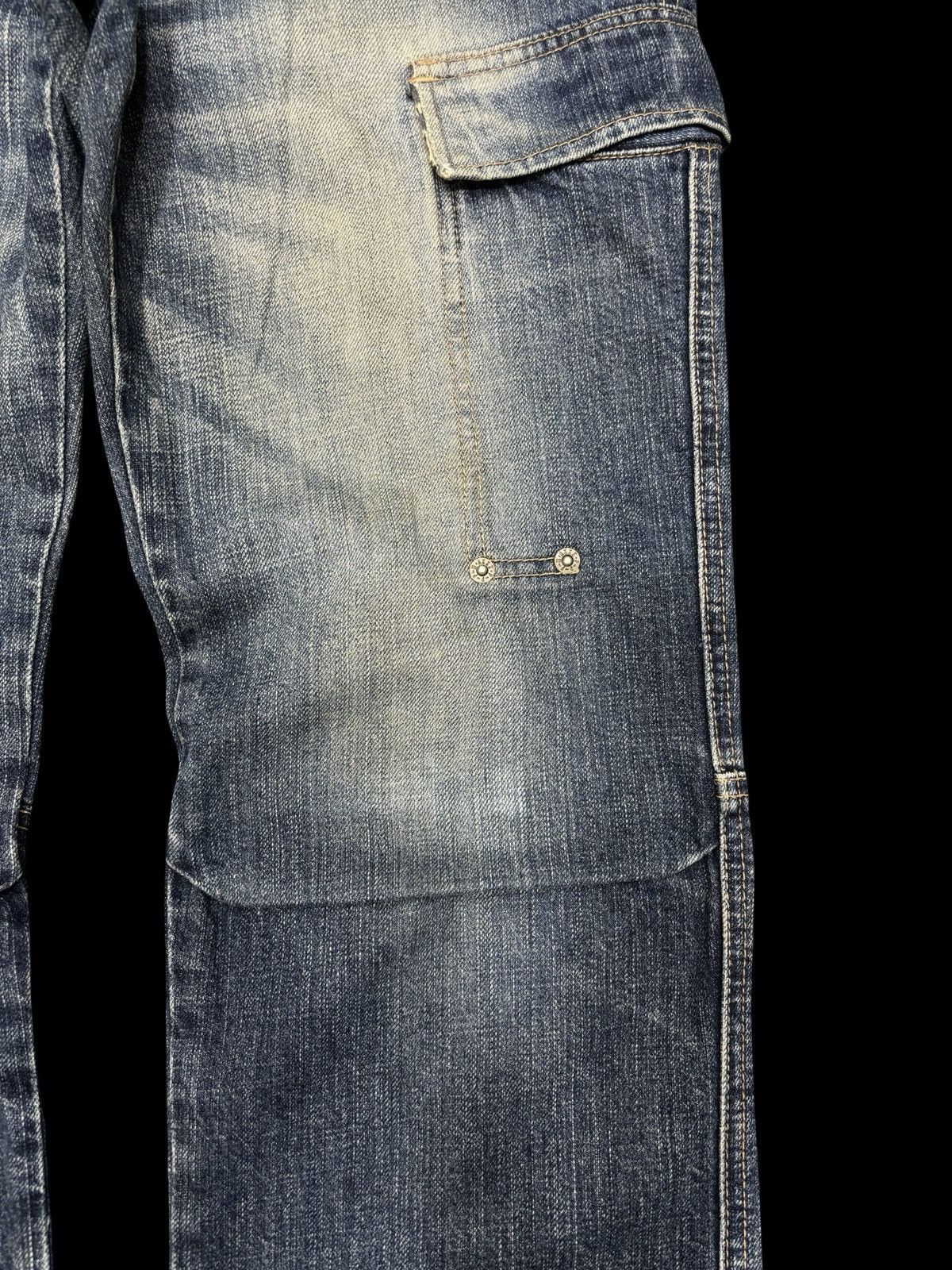 Japanese Brand PPFM Japan Custom Performance Two Tones Cargo Biker Denim Size US 33 - 5 Thumbnail