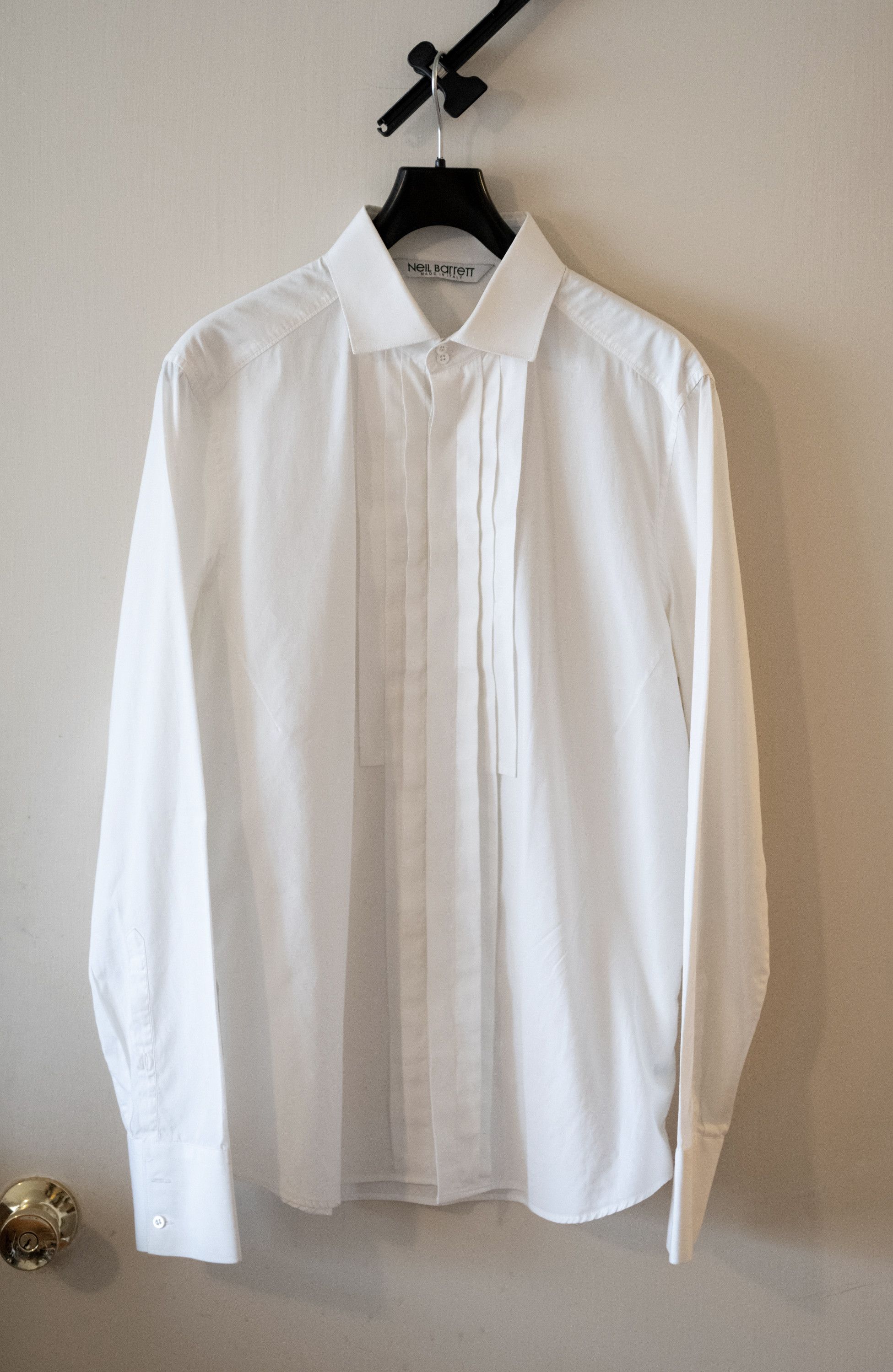 Neil Barrett Italian Collar Tuxedo Bib Dress Shirt Size XL