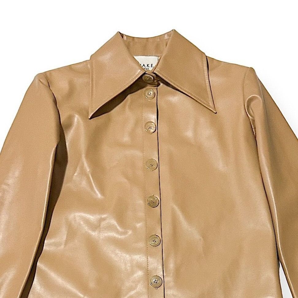 A.W.A.K.E. MODE A.W.A.K.E. MODE Faux Leather Shirt With Cuff Detail, Size 34 Size XS / US 0-2 / IT 36-38 - 6 Thumbnail