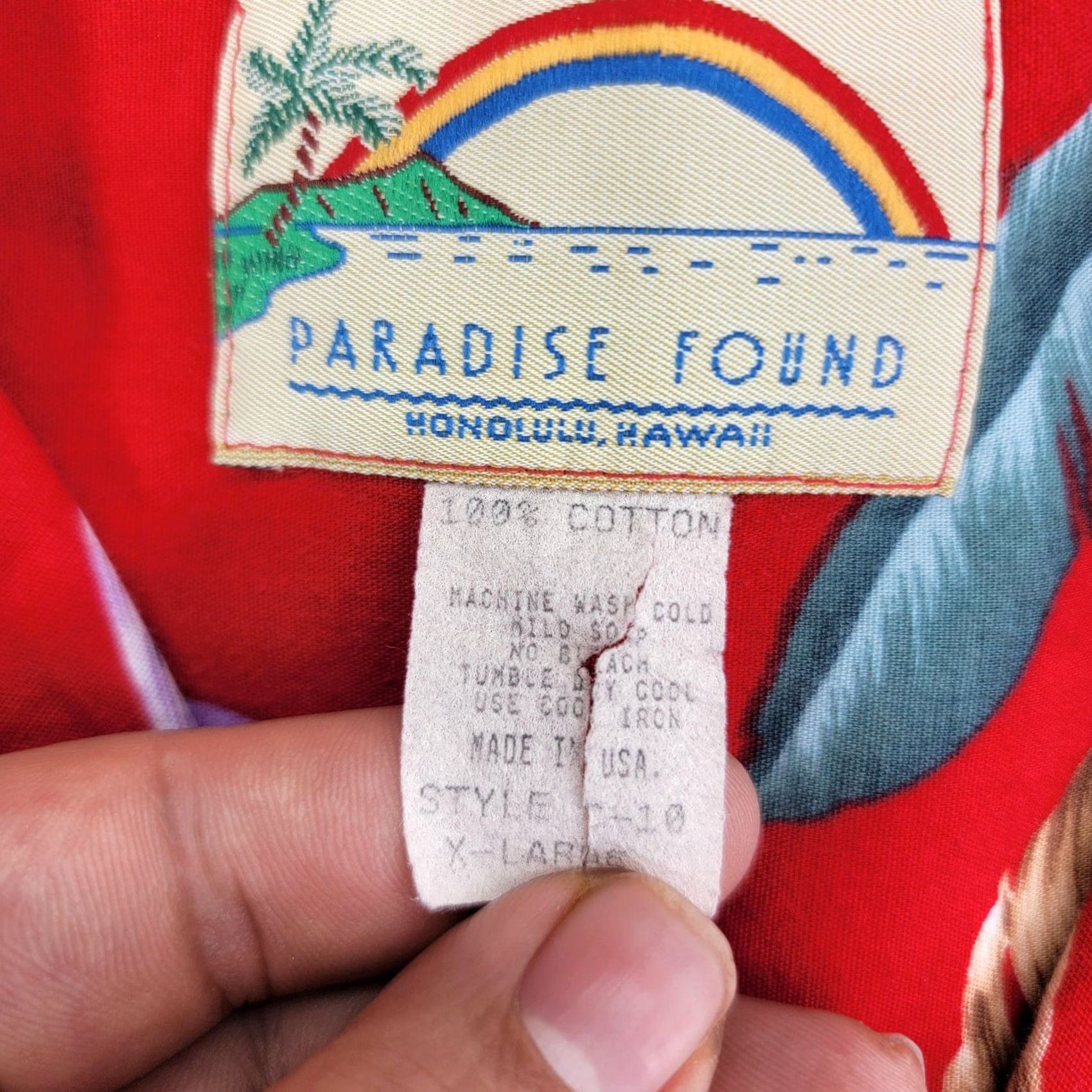 Paradise Found Paradise Found Shirt Mens XL Red Parrot Hawaiian Aloha Short Sleeve Button-Up Shirt Size US XL / EU 56 / 4 - 2 Thumbnail