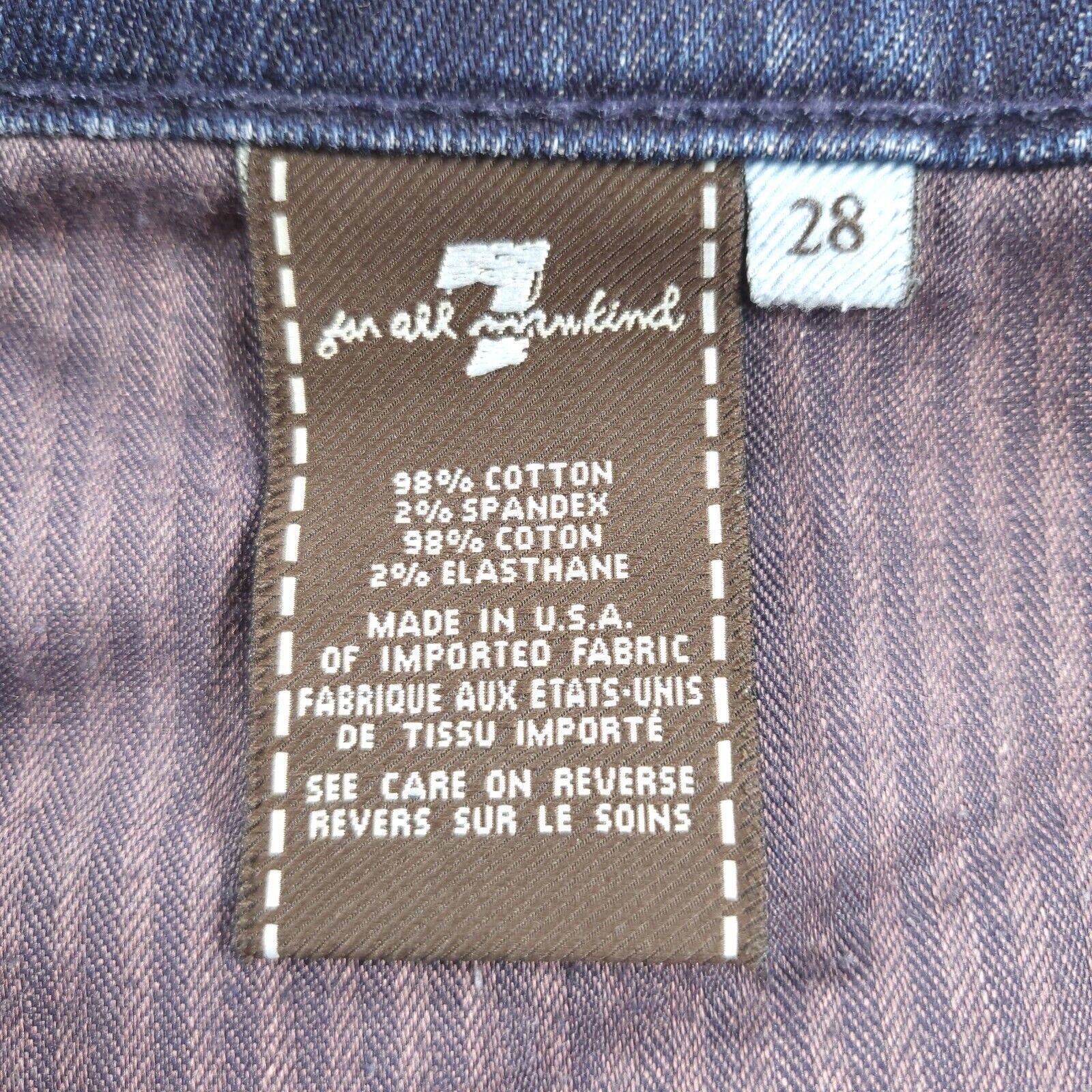 7 For All Mankind 7 For All Mankind Josefina Button Jeans Womens Size 28 Blue Size 31" - 7 Thumbnail