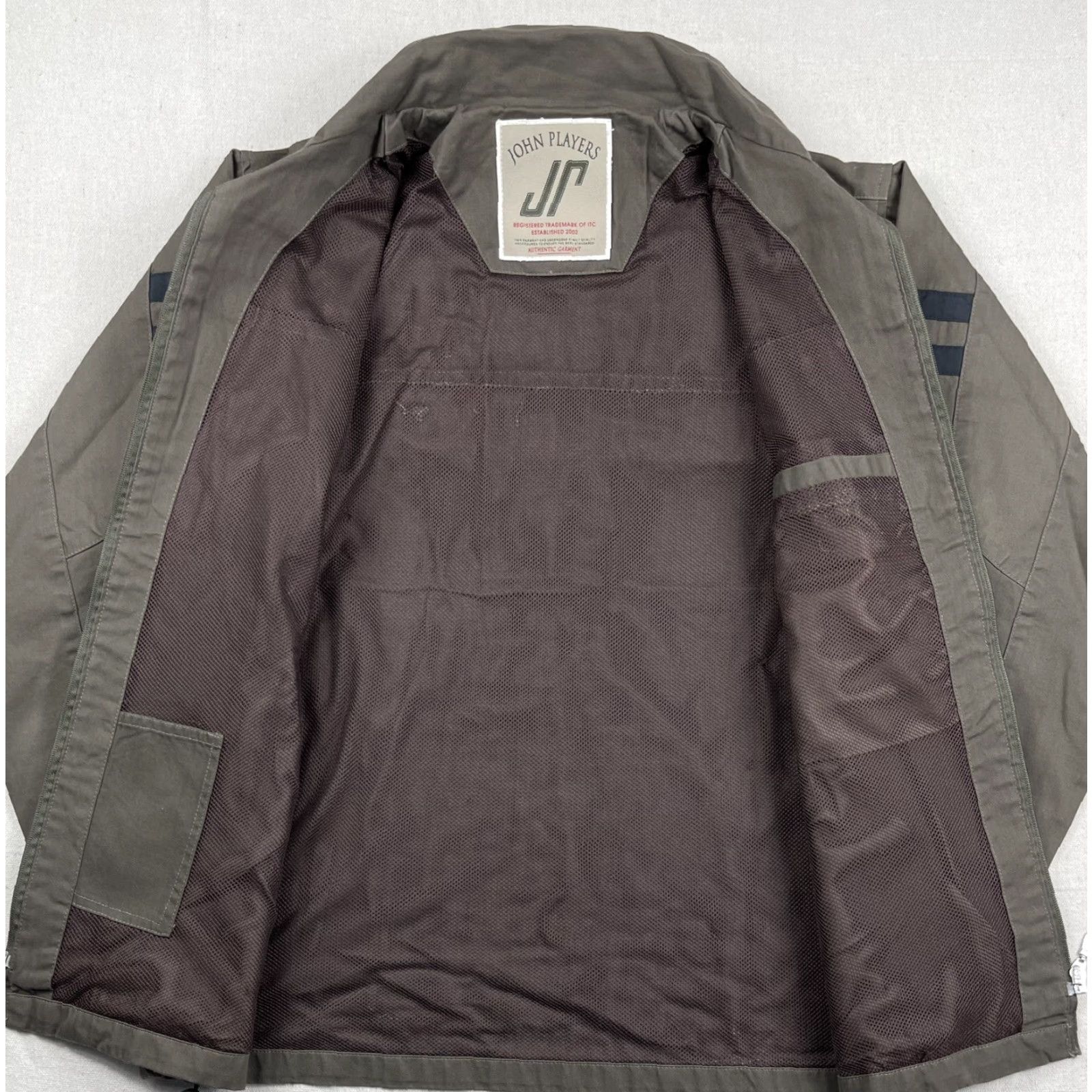 Vintage VINTAGE John Players Bomber Jacket Gray Size L Cotton Blend Zippered Pockets Mens Size US L / EU 52-54 / 3 - 3 Thumbnail