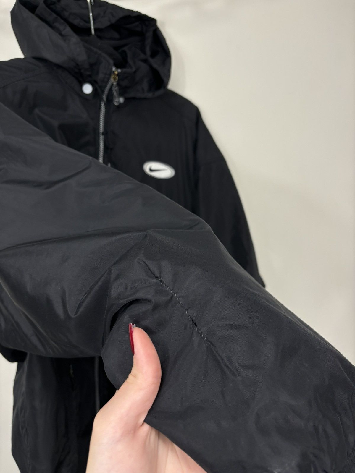 Nike Vintage Nike Y2K Big Logo 90s Swoosh Black Hooded Jacket Size US M / EU 48-50 / 2 - 6 Thumbnail