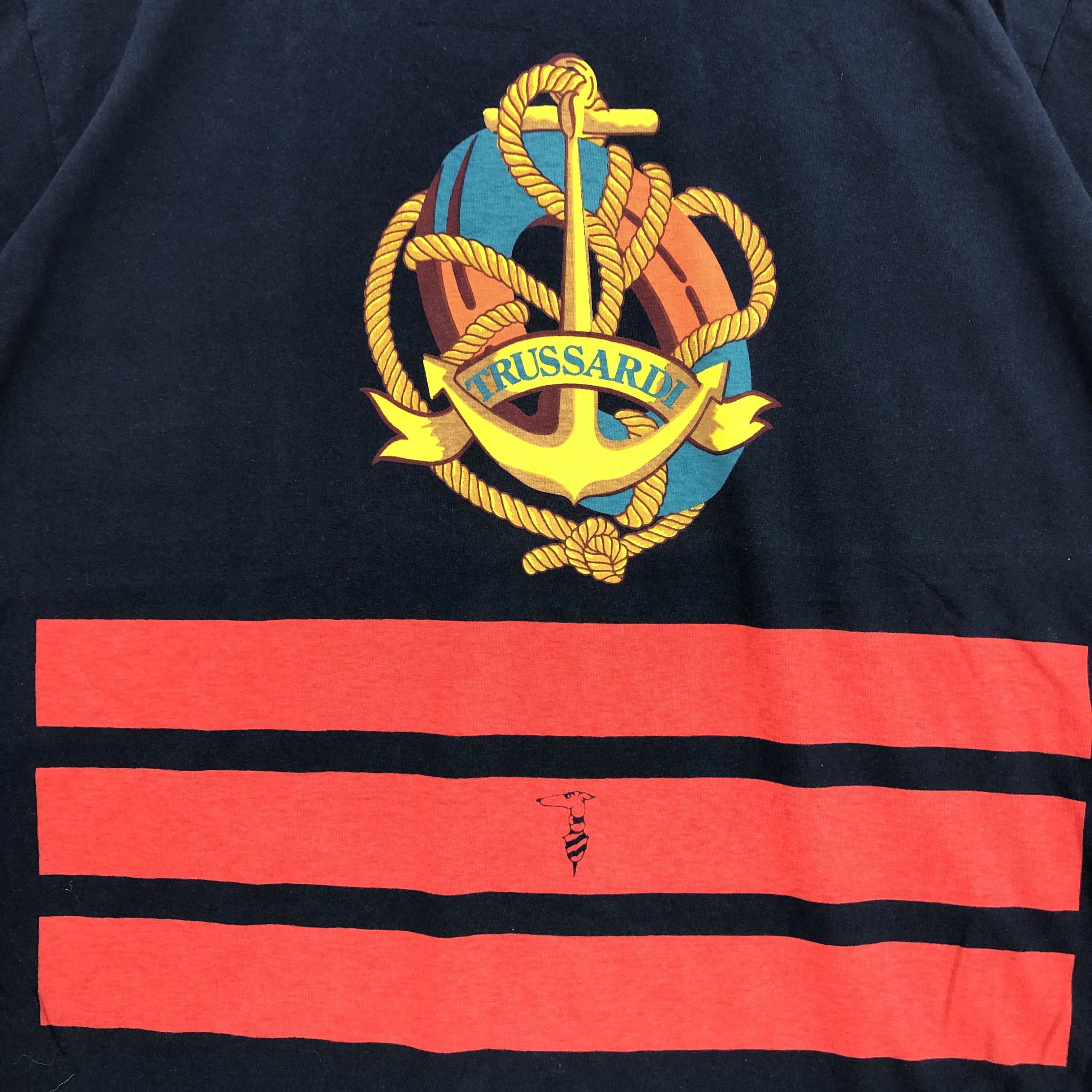 Trussardi Vintage Trussardi T Shirt Trussard Sailor Logo Crewneck Tees Size US L / EU 52-54 / 3 - 3 Thumbnail