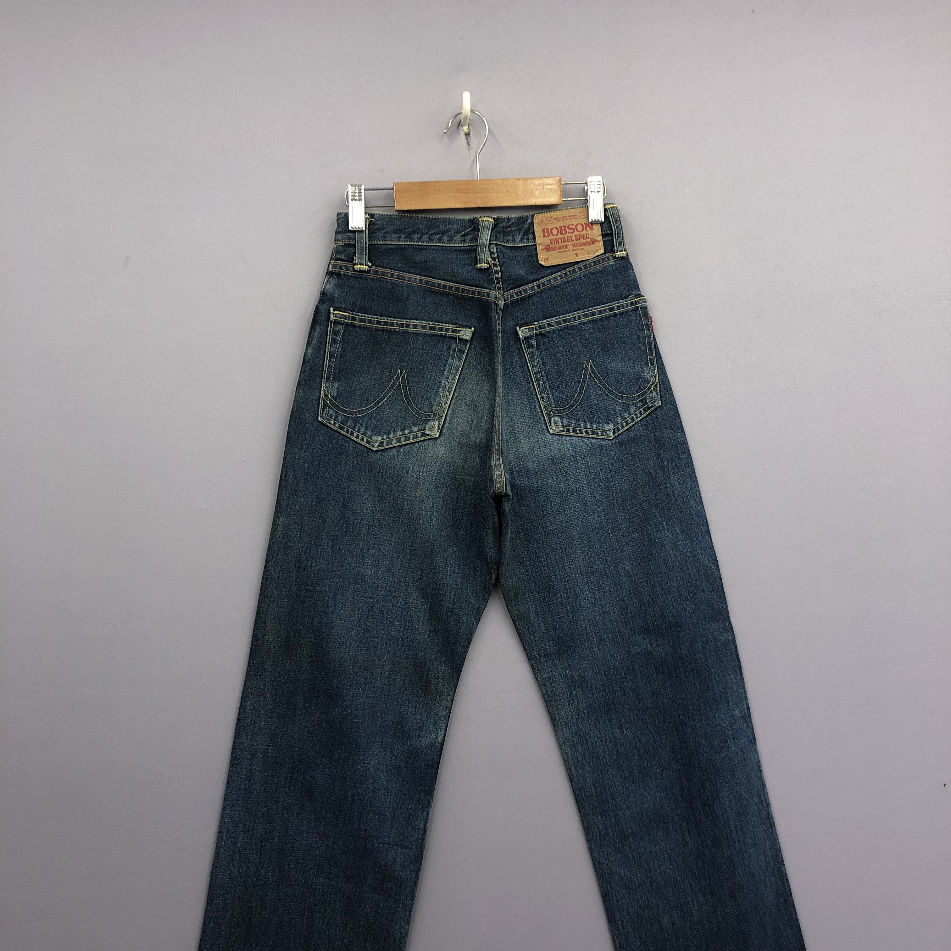 Japanese Brand Vintage Bobson Selvedge Faded Stonewash Jeans Redline Denim Size 24" / US 00 / IT 34 - 4 Thumbnail