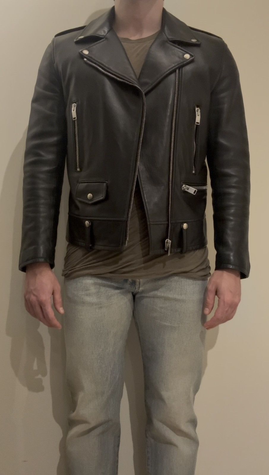 Saint Laurent Paris FW13 Sz54 Black L01 Lamb Leather Jacket Size US L / EU 52-54 / 3 - 10 Thumbnail