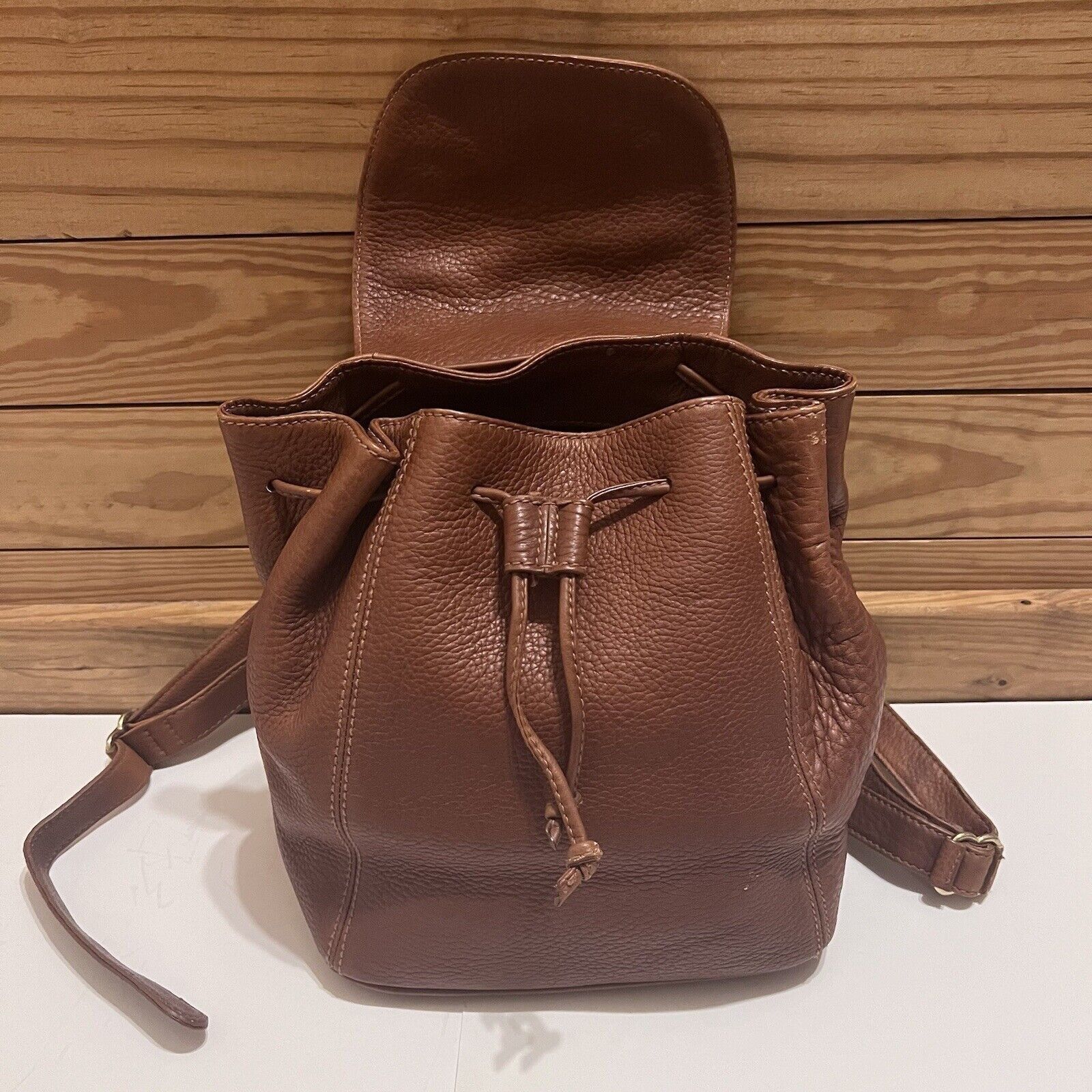 Coach VINTAGE 80’s Coach Sonoma Pebbled Leather Brown Backpack No: Size ONE SIZE - 6 Thumbnail