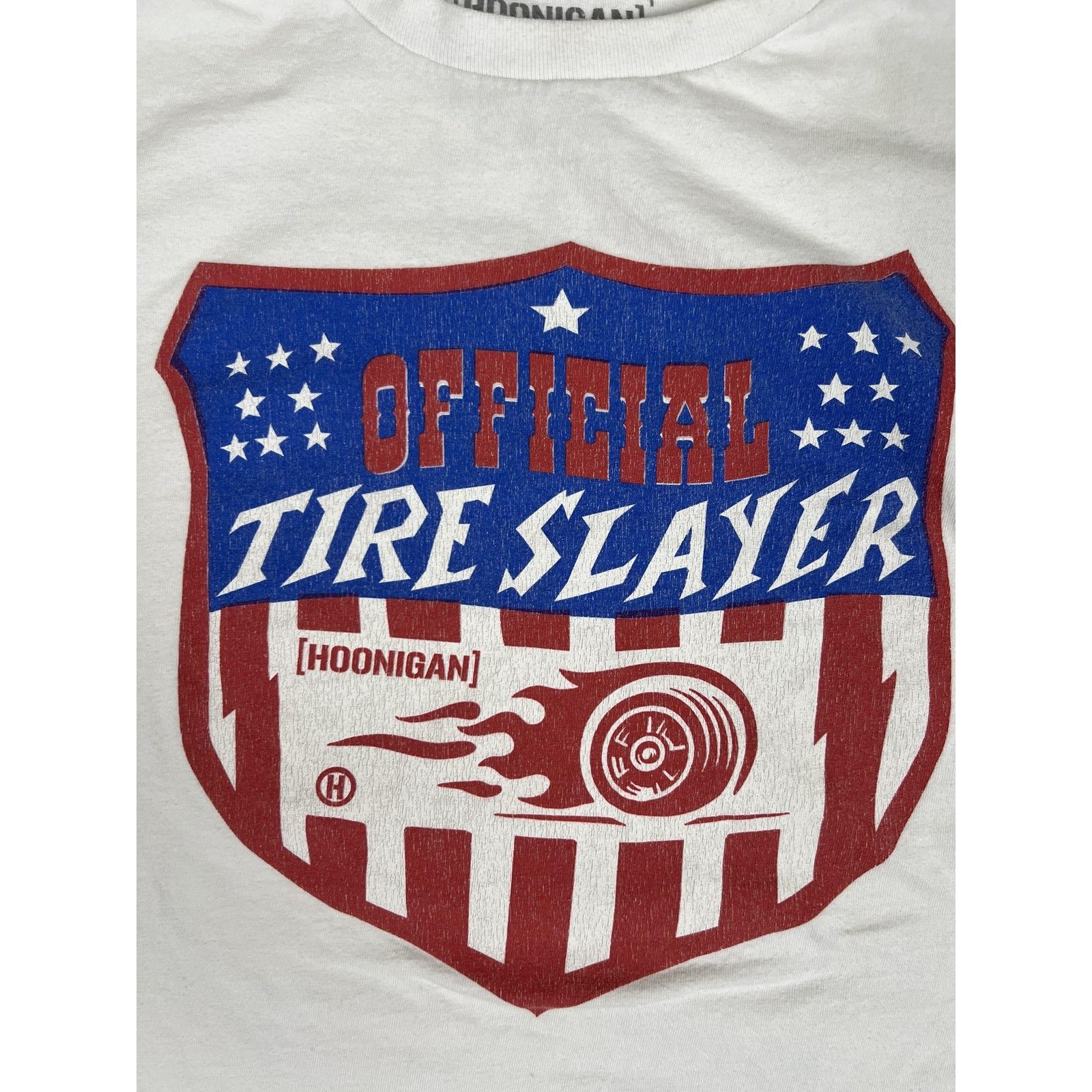 Other Hoonigan Official Tire Slayer T-Shirt Mens Large White Graph Size US L / EU 52-54 / 3 - 2 Thumbnail