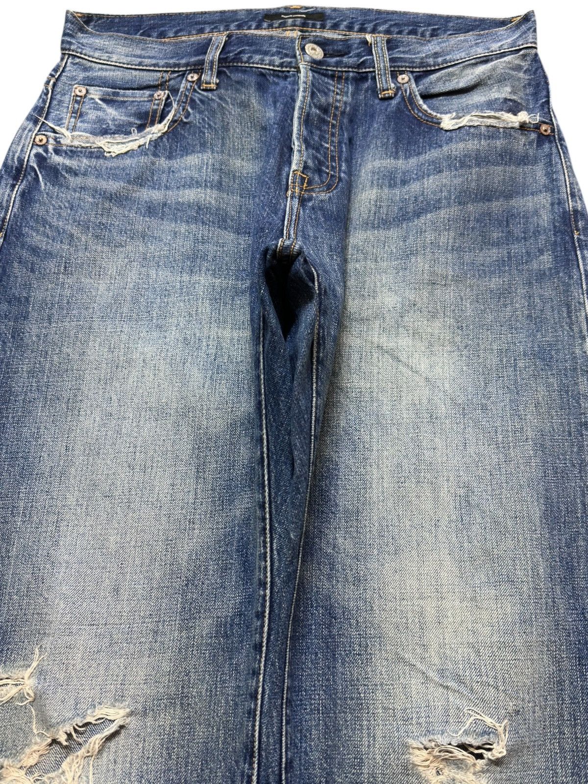 Journal Standard Vintage Journal Standard Buckle Belt Ripped Distressed Denim Size US 31 - 2 Thumbnail
