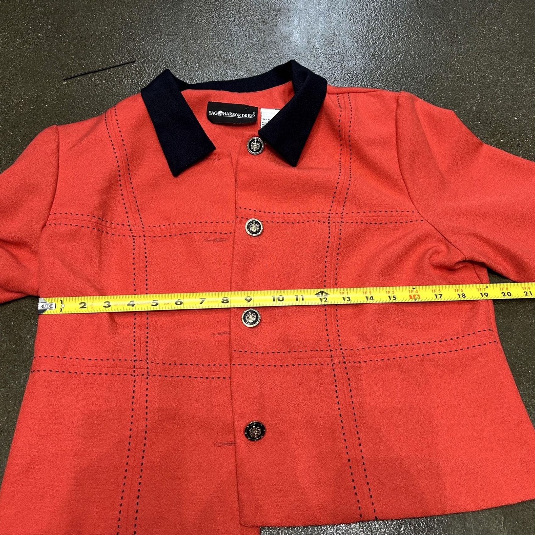 Vintage Sag Harbor Dress Jacket Womens 14 Red Navy Contrast Collar Cropped Button Front Plaid Short Coat Jacket Womens Size XL / US 12-14 / IT 48-50 - 6 Thumbnail