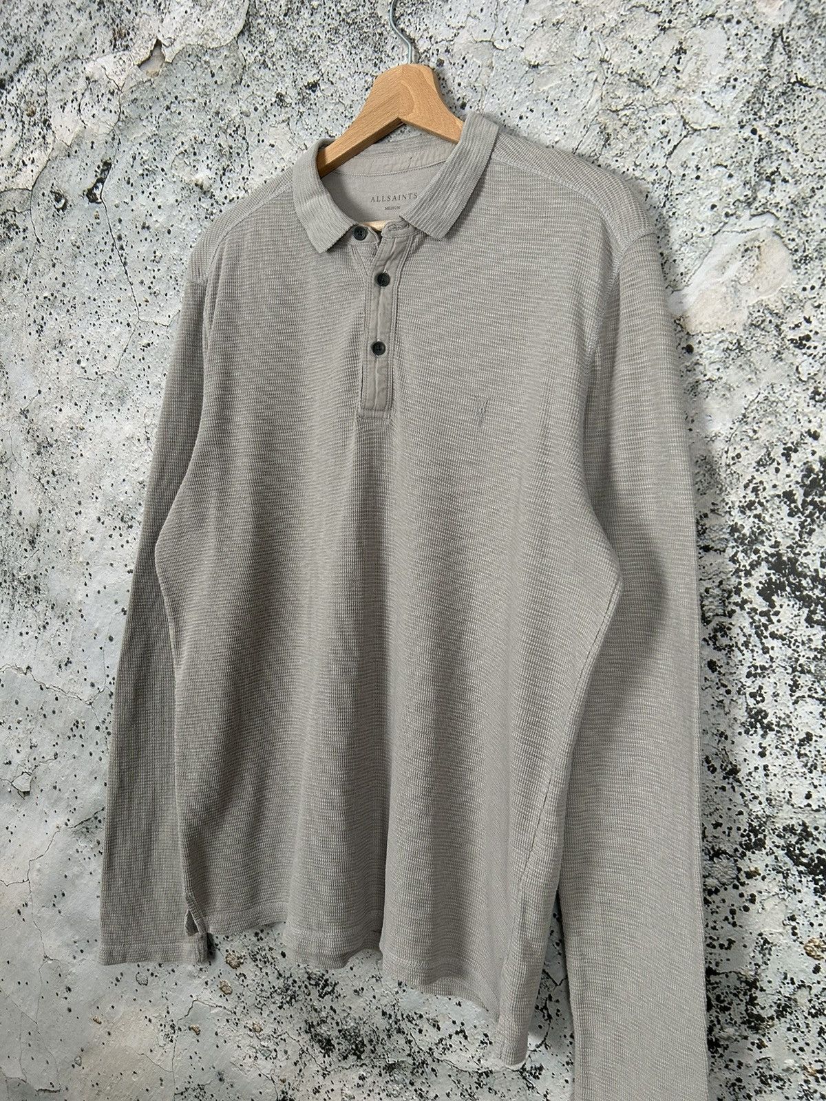 Allsaints Allsaints Polo Longsleeve Streetwear Rock Punk Grunge Size US M / EU 48-50 / 2 - 2 Thumbnail
