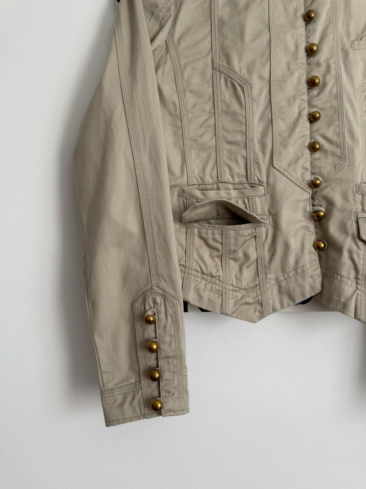 Ann Demeulemeester VNTG Textured Y2K Gold Button Napoleon Millitary Jacket Size M / US 6-8 / IT 42-44 - 4 Thumbnail