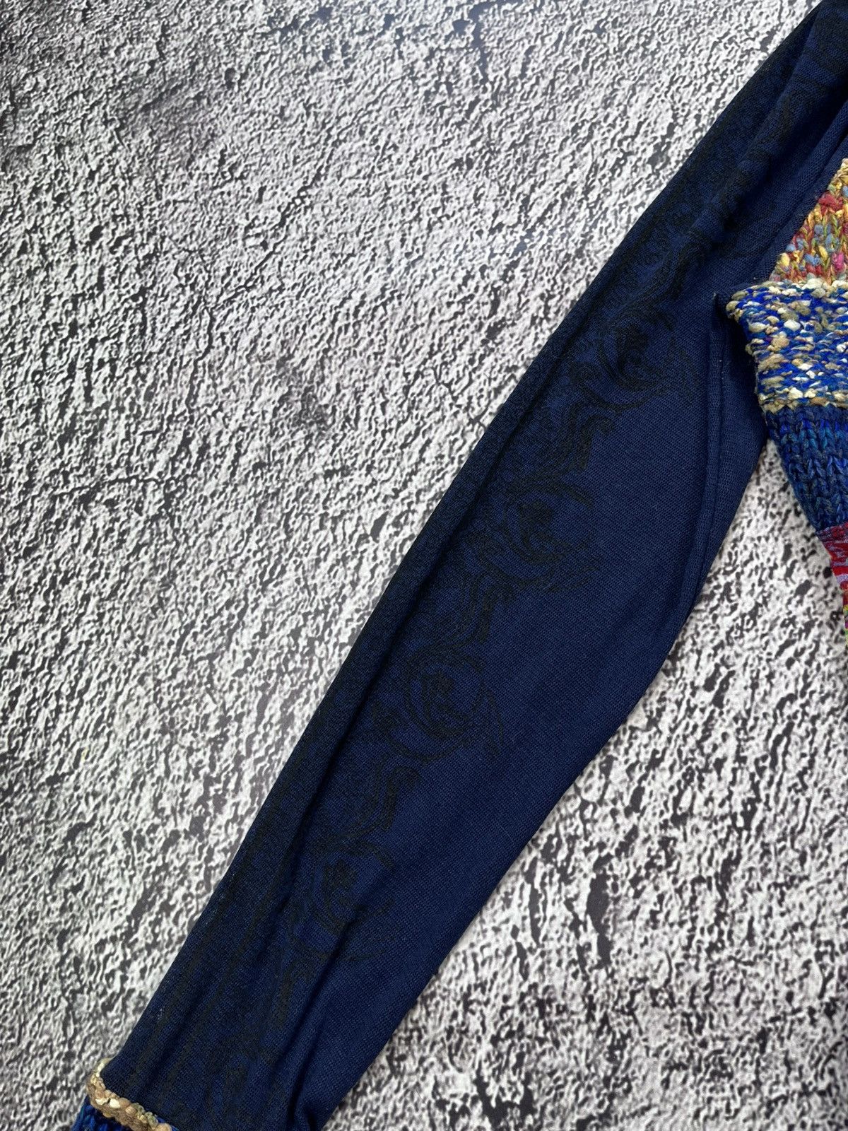 Vintage Vintage Y2K Gaultier vibe mesh knit printed zip up cardigan Size L / US 10 / IT 46 - 5 Thumbnail