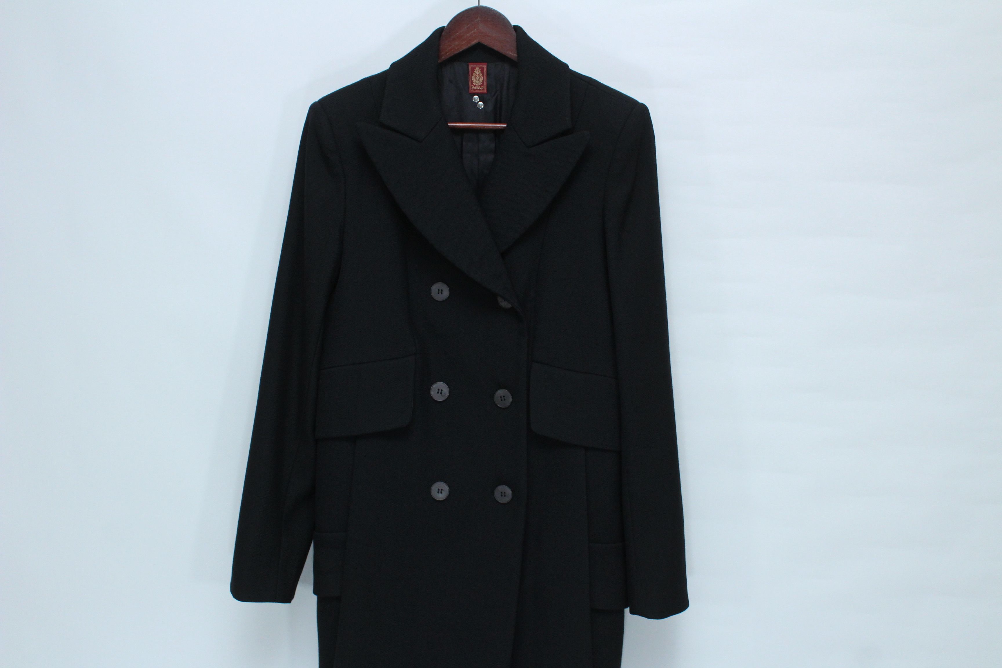 Dondup Dondup Black Wool Double-Breasted Coat Made in Italy Size M / US 6-8 / IT 42-44 - 2 Thumbnail