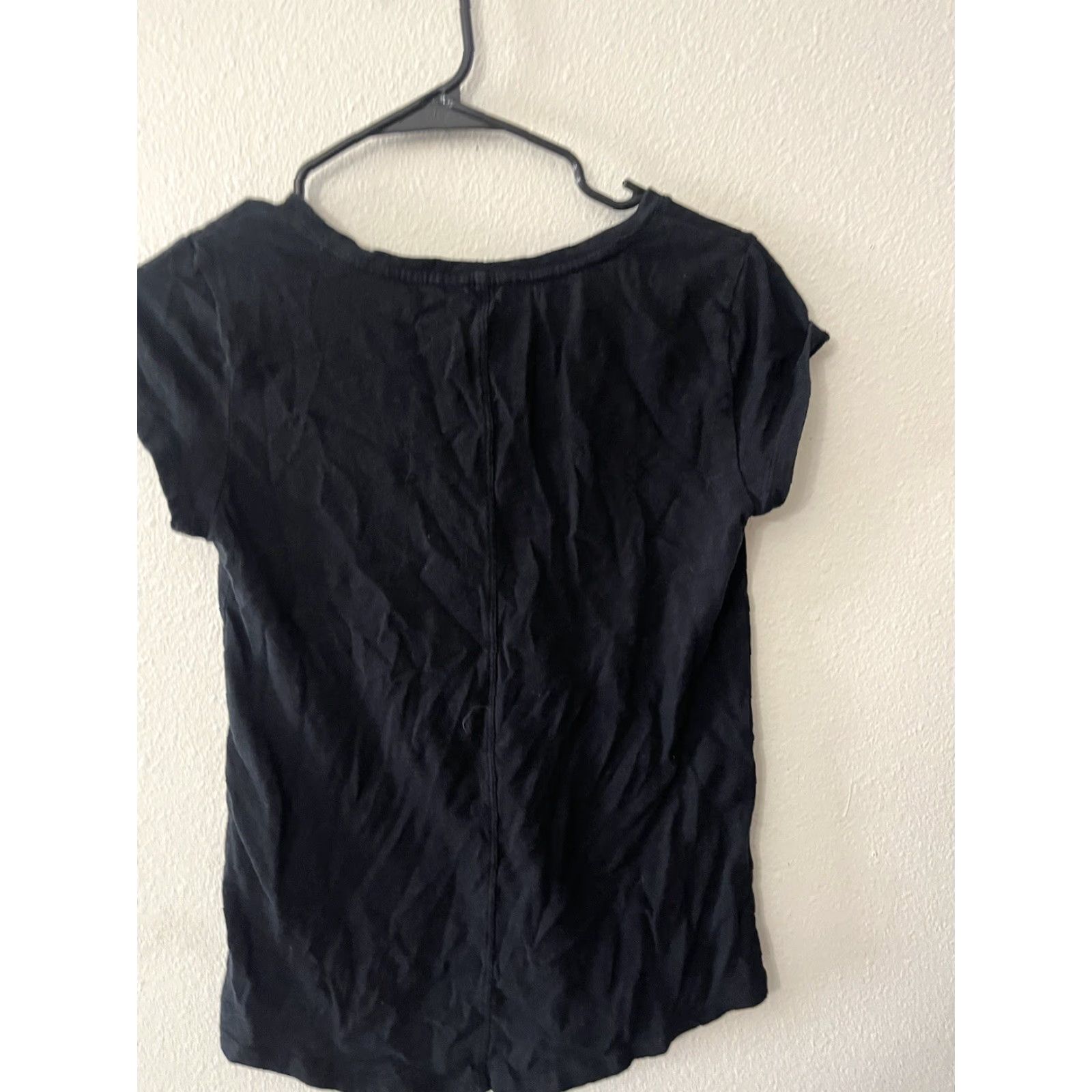 Gap WOMENS GAP Black Long Sleeve V-Neck T-Shirt XS Solid Cotton Blend Size XS / US 0-2 / IT 36-38 - 3 Thumbnail