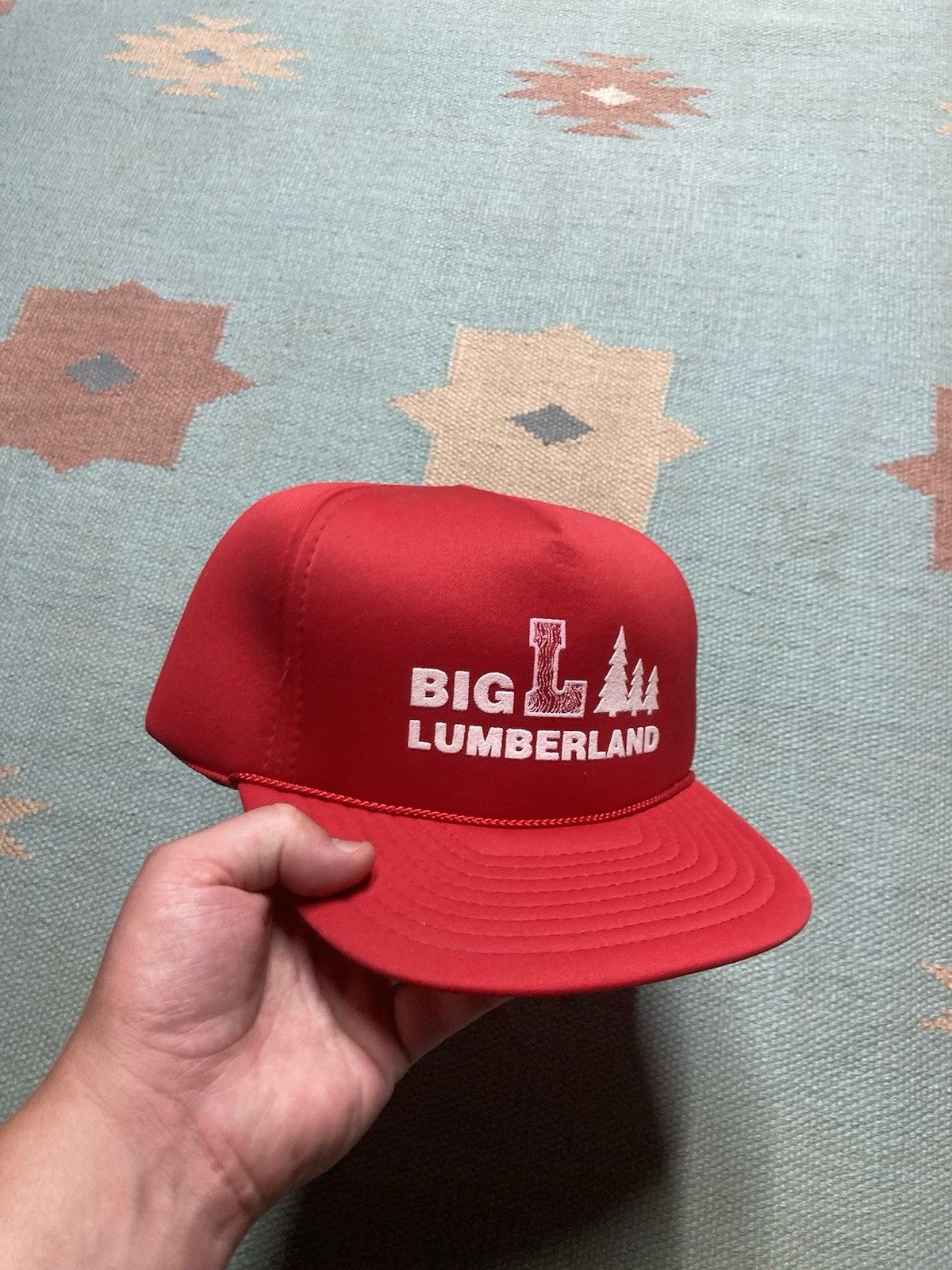 Vintage Vtg trucker hat Big L Lumberland Michigan crimson wood trees Size ONE SIZE - 1 Thumbnail