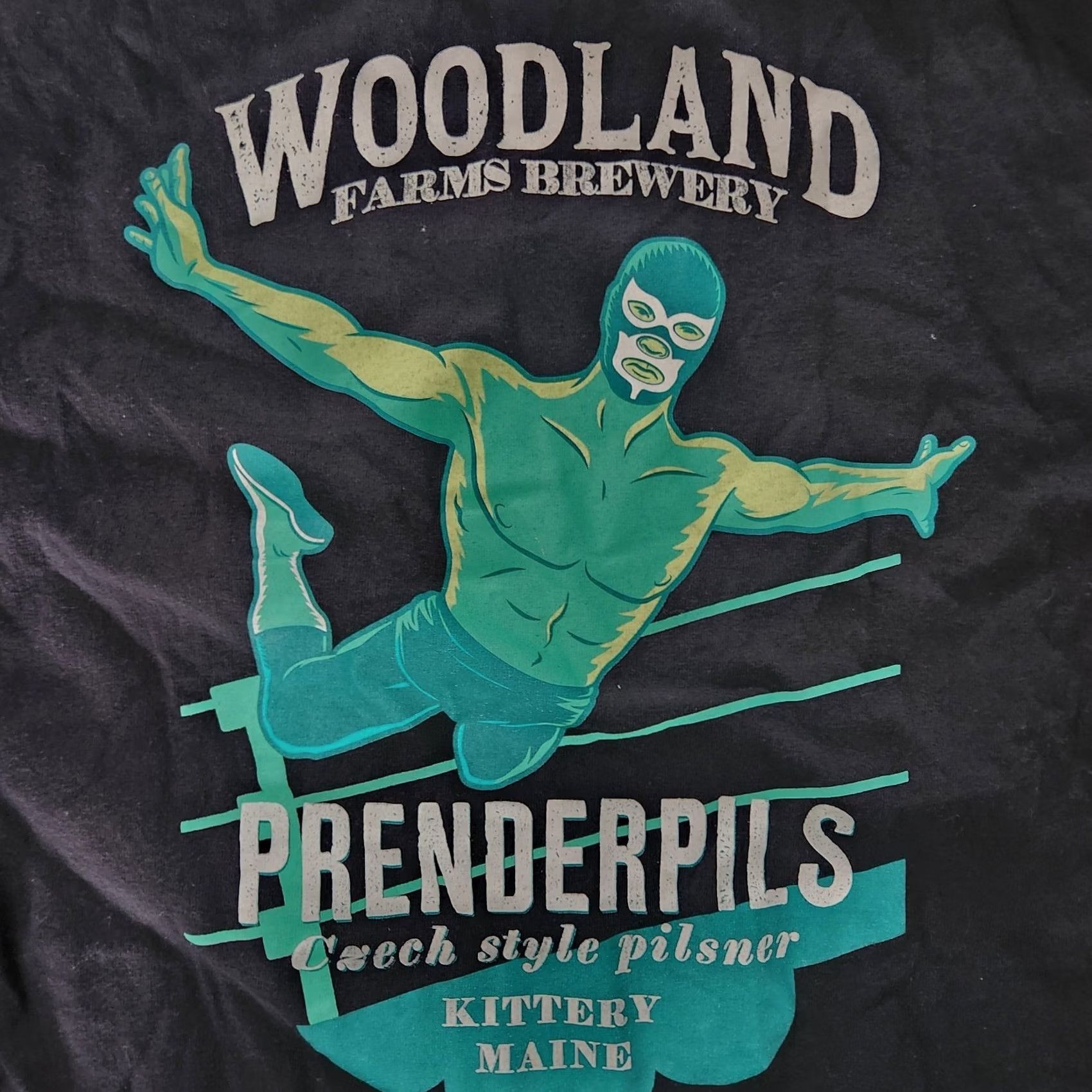 Vintage Woodland Farms Kittery Main T Shirt Tee Mens XL Double-Sided Luchador Graphic Black Cotton Short Sleeve Crew Neck Be er Theme" Size US XL / EU 56 / 4 - 2 Thumbnail