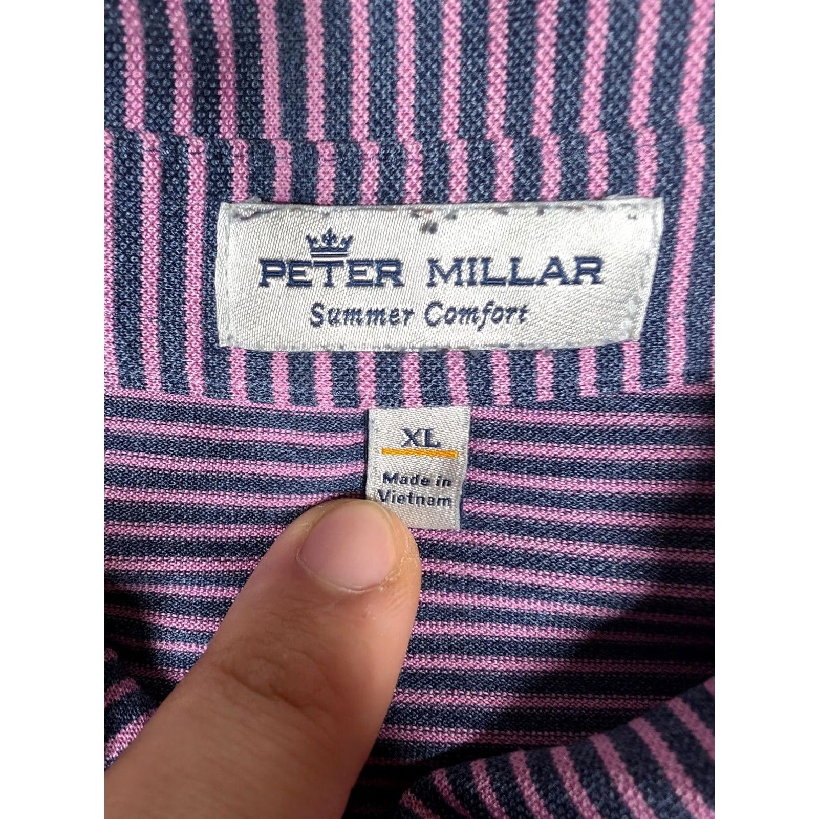 Peter Millar VINTAGE Peter Millar Polo Shirt Mens XL Purple Striped Summer Comfort Golf YPO Southern Size US XL / EU 56 / 4 - 6 Thumbnail