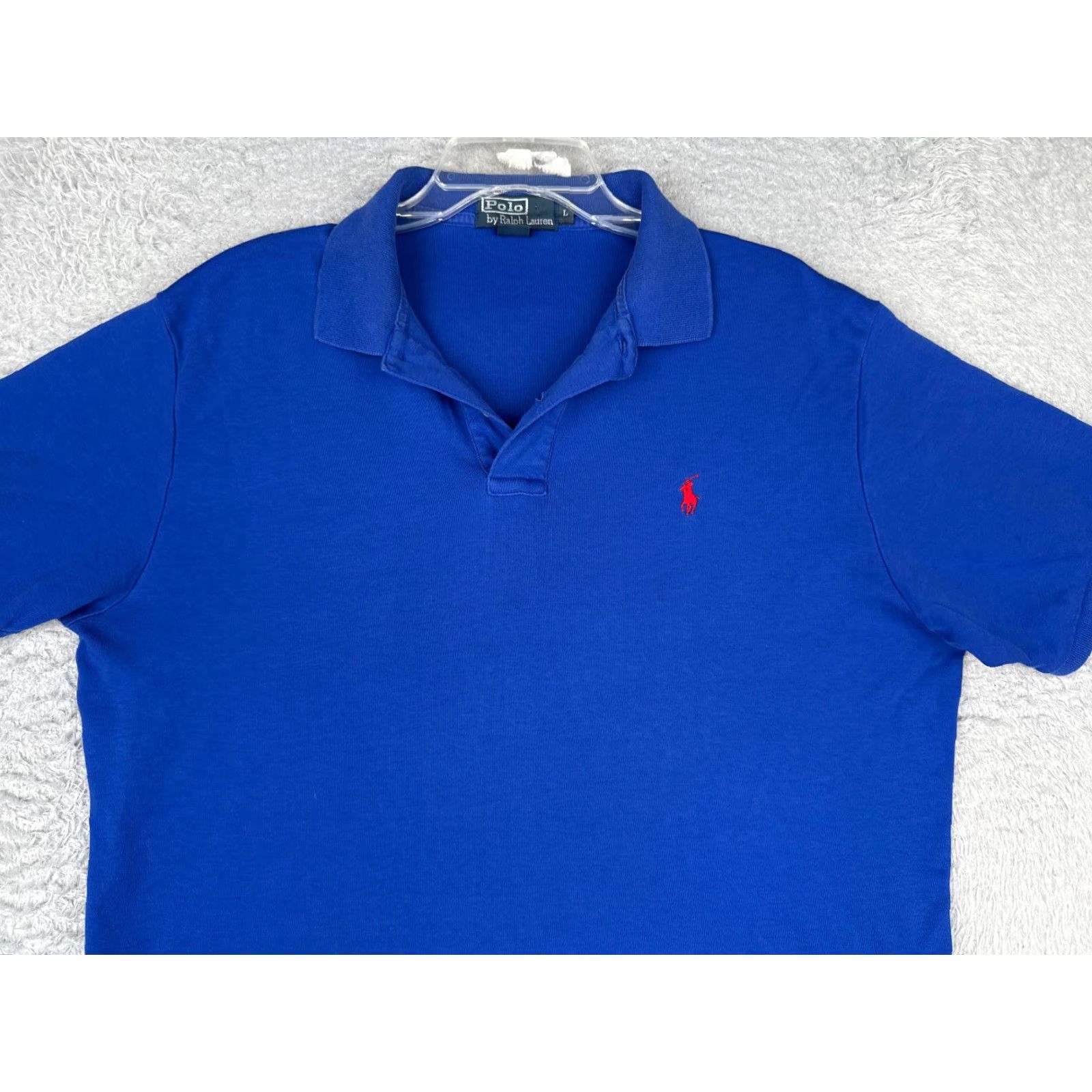 Ralph Lauren VINTAGE Ralph Lauren Polo Shirt Adult Large Blue 100% Cotton Short Sleeve Polo Shirt Mens 40 in Chest Modern Sports American 90s? Size US L / EU 52-54 / 3 - 4 Thumbnail