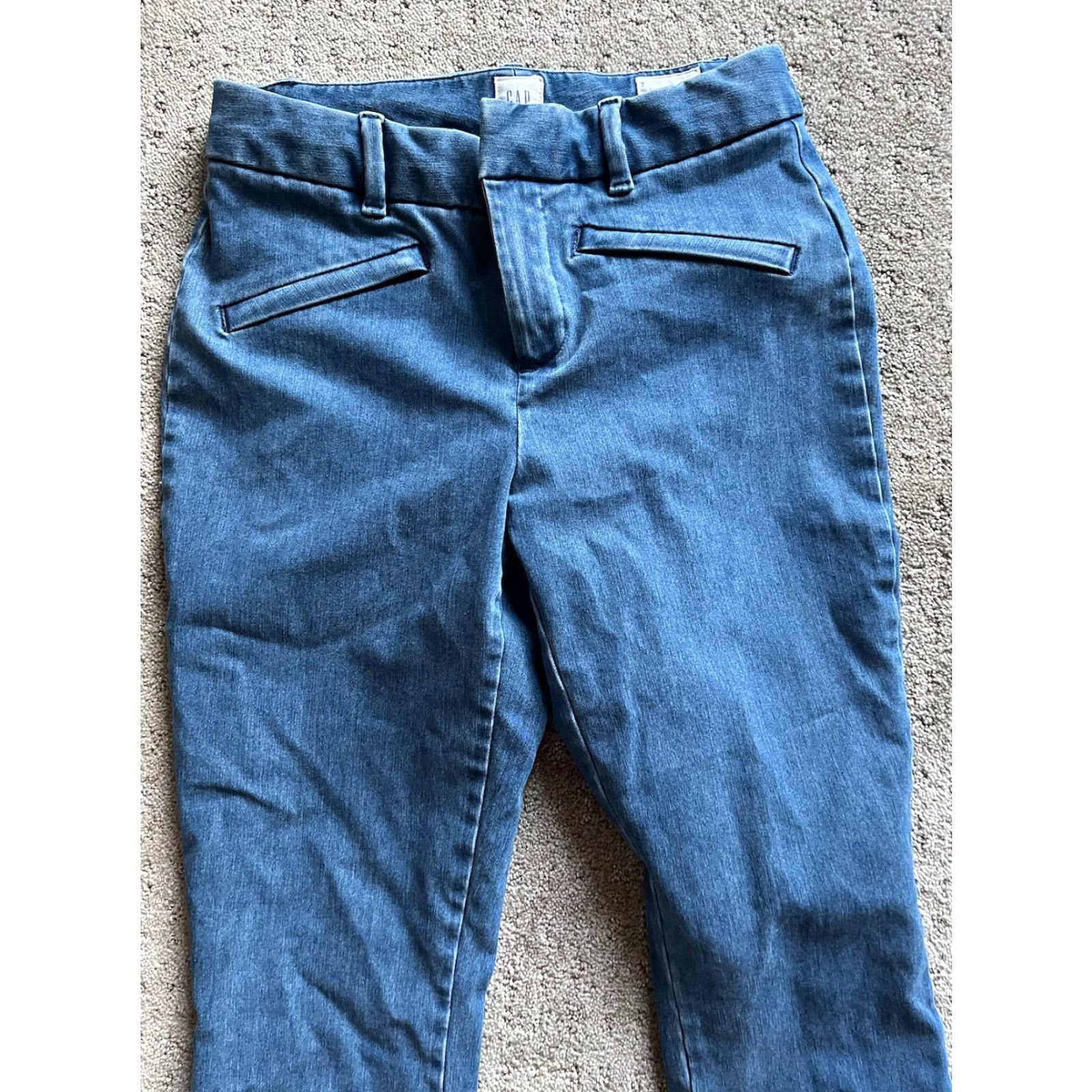 Gap Gap Women's Curvy Skinny Ankle Pants Blue Chambray Size 2 Casual Formal Size 26" / US 2 / IT 38 - 2 Thumbnail