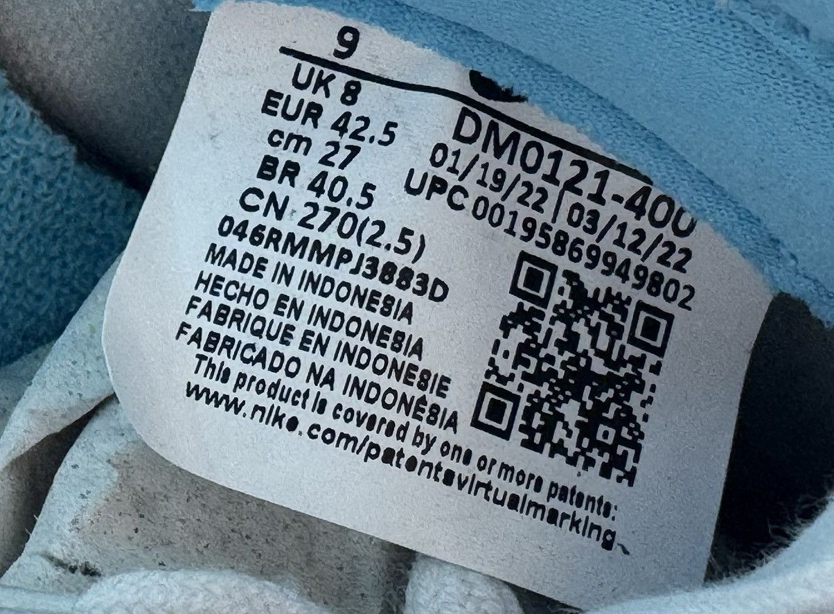 Nike Nike Dunk Low Retro QS "Argon" White Blue Men's Size 9 Size US 9 / EU 42 - 7 Thumbnail
