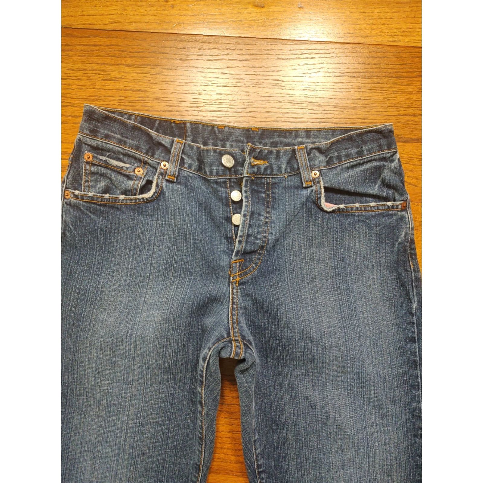 Lucky Brand VINTAGE Lucky Brand Easy Rider Jeans Womens 8 X 32 Bootcut Button Fly USA Denim Blue Size 30" / US 8 / IT 44 - 3 Thumbnail