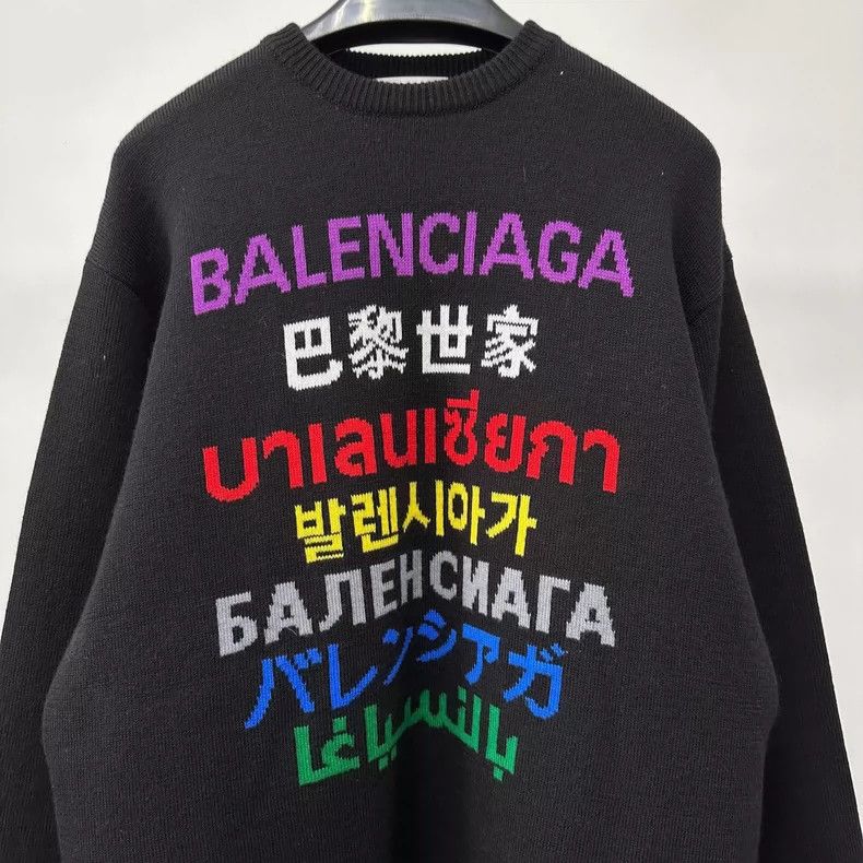 Balenciaga Balenciaga FW21 Multilingual logo Crew Neck Pullover sweate Size US XS / EU 42 / 0 - 3 Thumbnail
