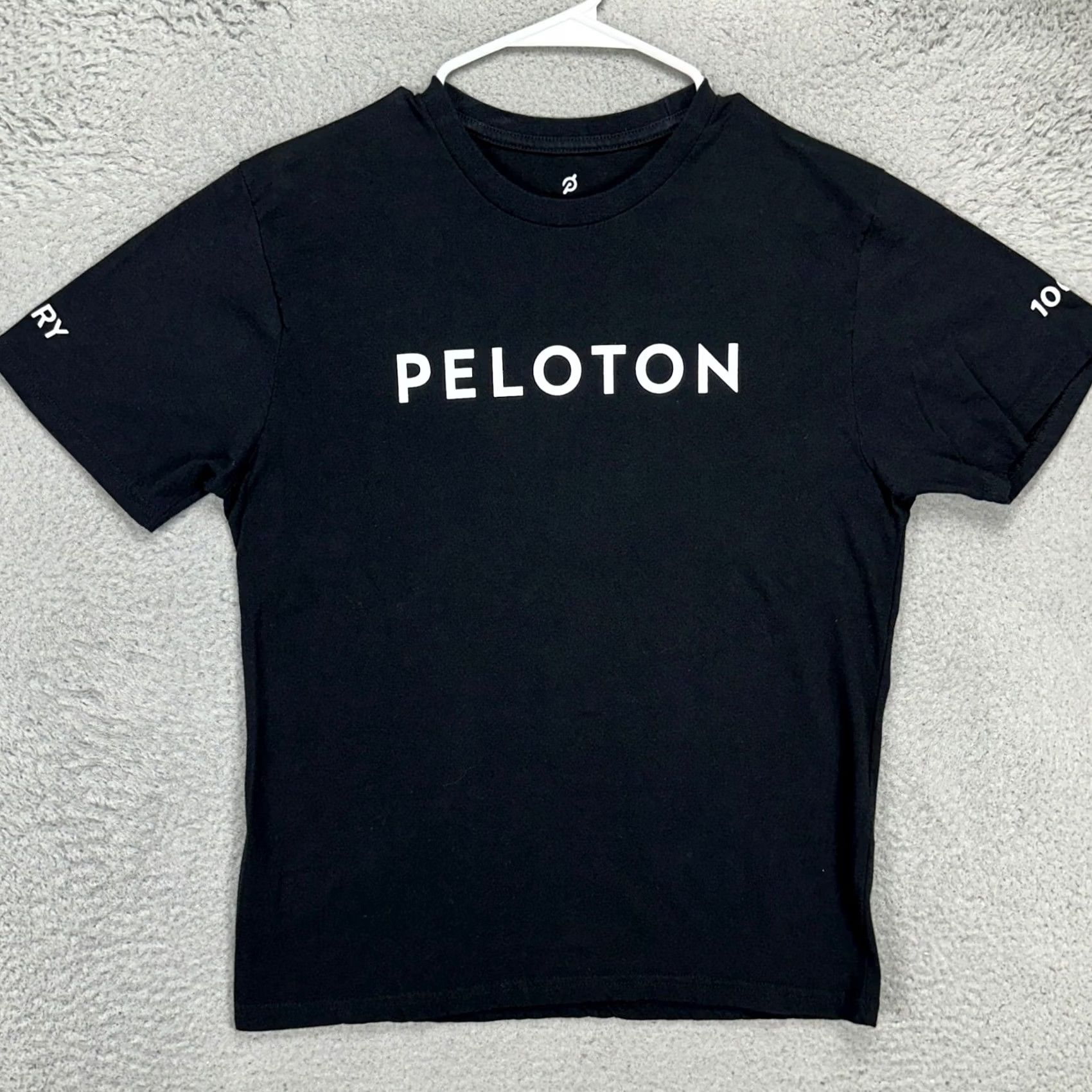 Vintage Peloton Women T-Shirt Medium Black Spellout Print Crew Neck Short Sleeve Tee Size M / US 6-8 / IT 42-44 - 2 Thumbnail