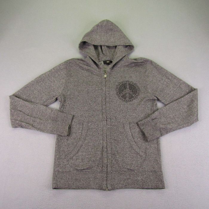 Obey Obey Hoodie Mens Medium Gray Full Zip Sweatshirt Jacket Peace