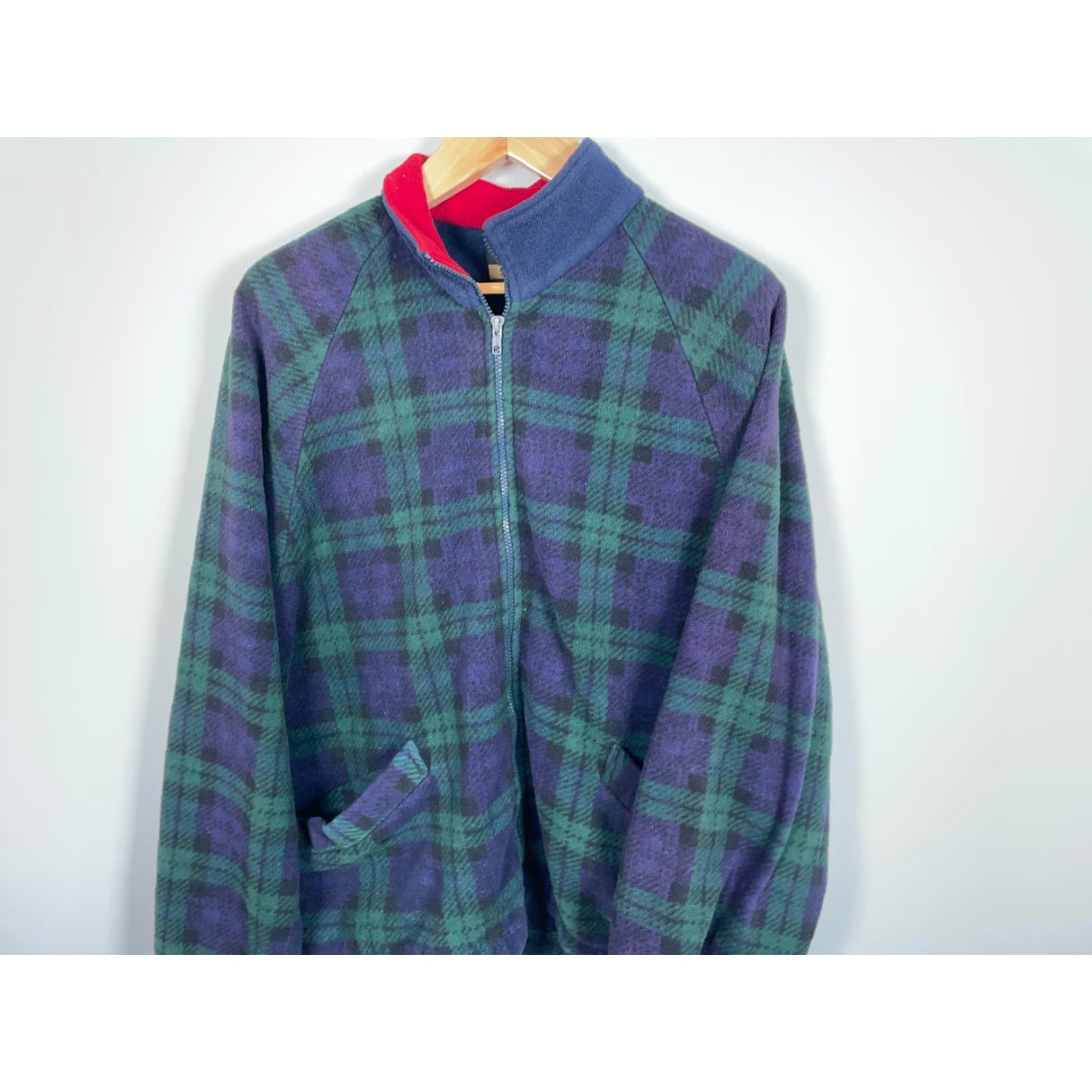 Vintage VINTAGE Authentic Sport Tartan Plaid Fleece Zip Up Jacket Men L Blue Green Unlined 90s Retro Pockets Full Zip Size US L / EU 52-54 / 3 - 4 Thumbnail