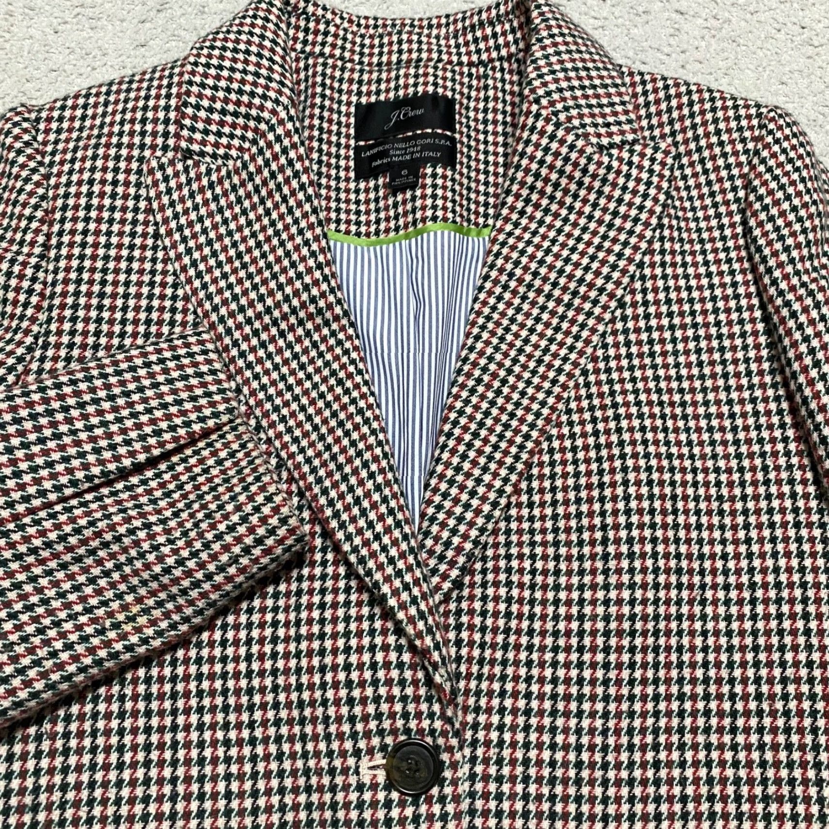 J.Crew J. Crew Blazer Womens 6 Multicolor Plaid Long Sleeve Nello Gori Italian Fabric Wool Knit Button Baggy? Size M / US 6-8 / IT 42-44 - 5 Thumbnail