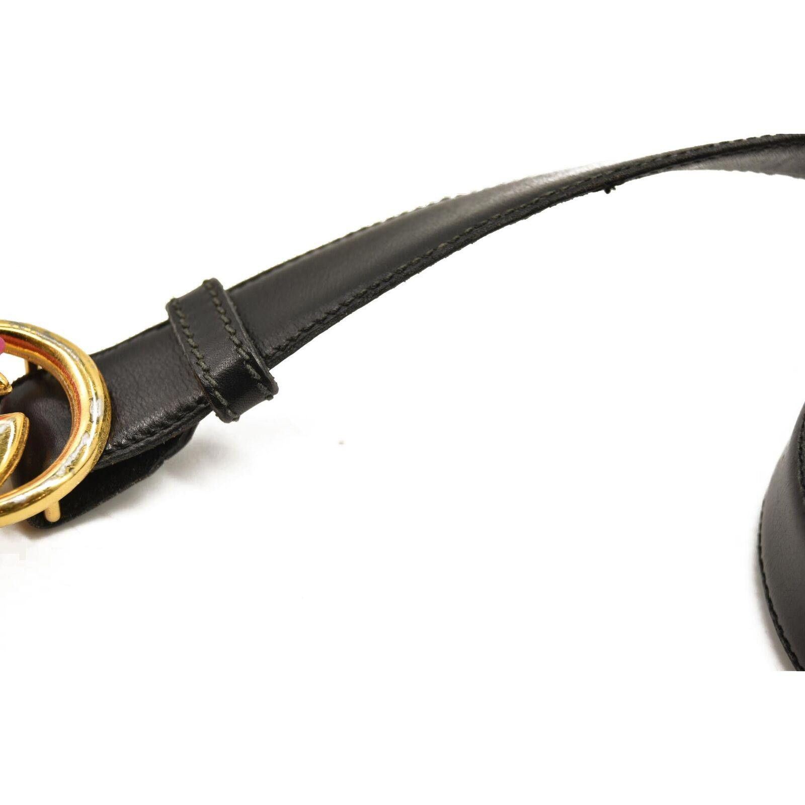 Gucci Gucci Calfskin Double G 20mm Belt 70 28 Black USED Size ONE SIZE - 8 Thumbnail