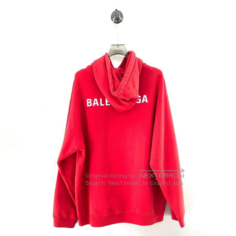 Balenciaga Balenciaga Back Logo Red Hoodie Size US L / EU 52-54 / 3 - 5 Thumbnail