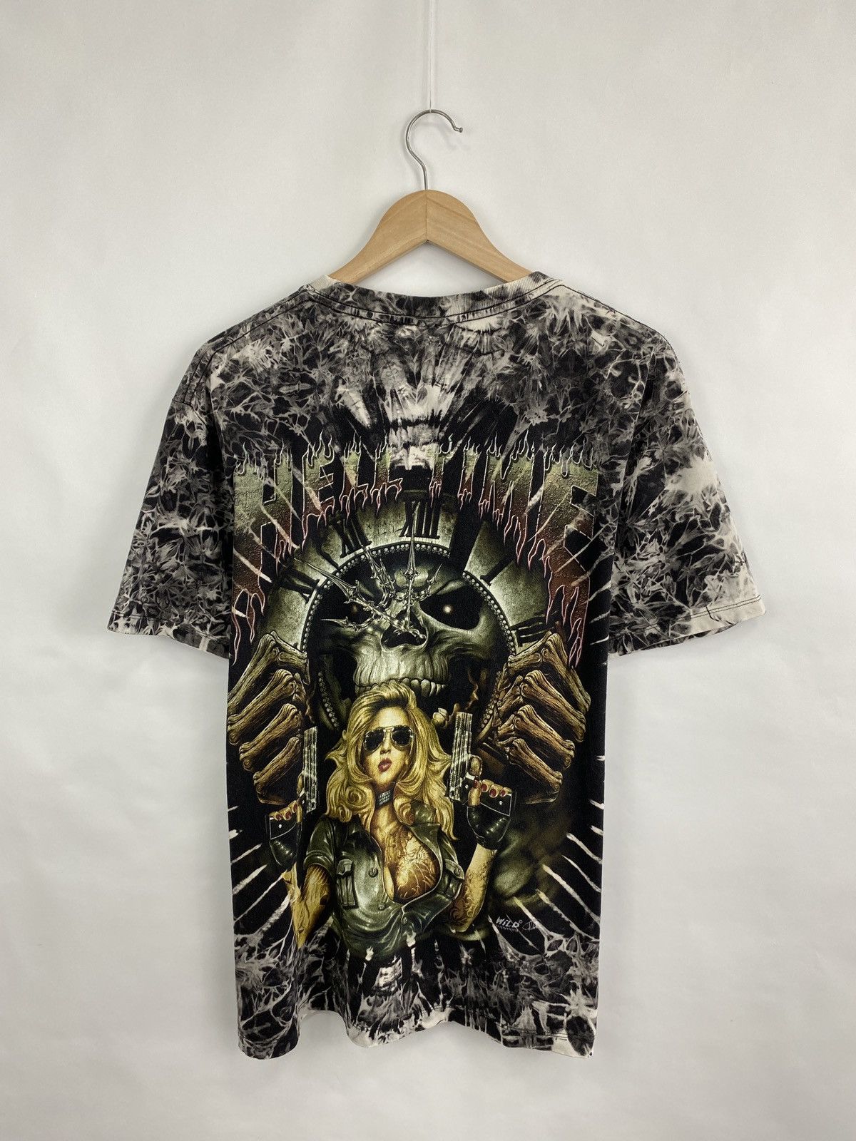 Affliction 💀 Vintage 90s Skull Sexy Girl Hell Time DeathT-Shirt Rare Size US L / EU 52-54 / 3 - 9 Thumbnail