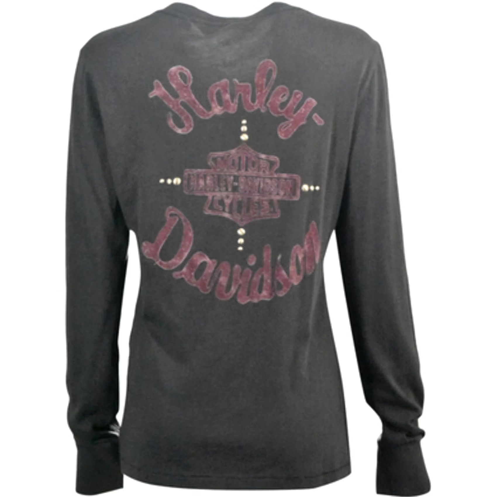 Harley Davidson Harley-Davidson Women's T-Shirt Grey 3 Button V-Neck Henley M Size M / US 6-8 / IT 42-44 - 3 Thumbnail