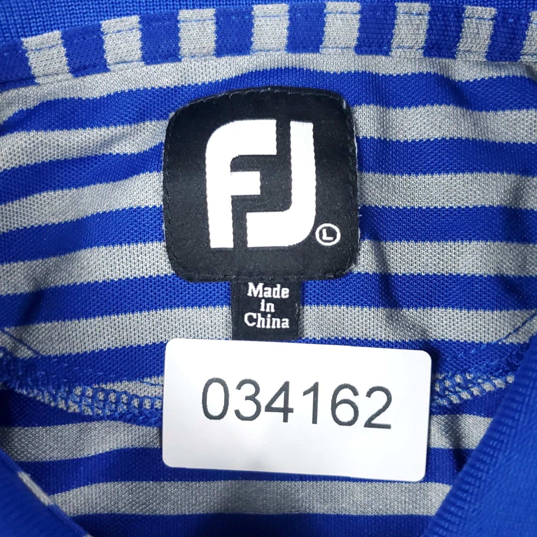 Footjoy FJ Polo Shirt Mens Large Blue Striped Casual Golf Short Sleeve Shirt Size US L / EU 52-54 / 3 - 7 Thumbnail