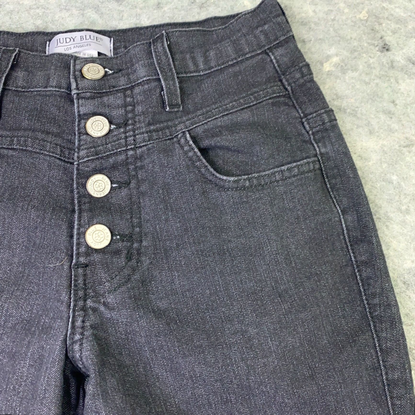 Vintage Judy Blue Jeans Womens Size 3/26 Grey Skinny Mid-Rise Exposed Button Fly Size 26" / US 2 / IT 38 - 4 Thumbnail