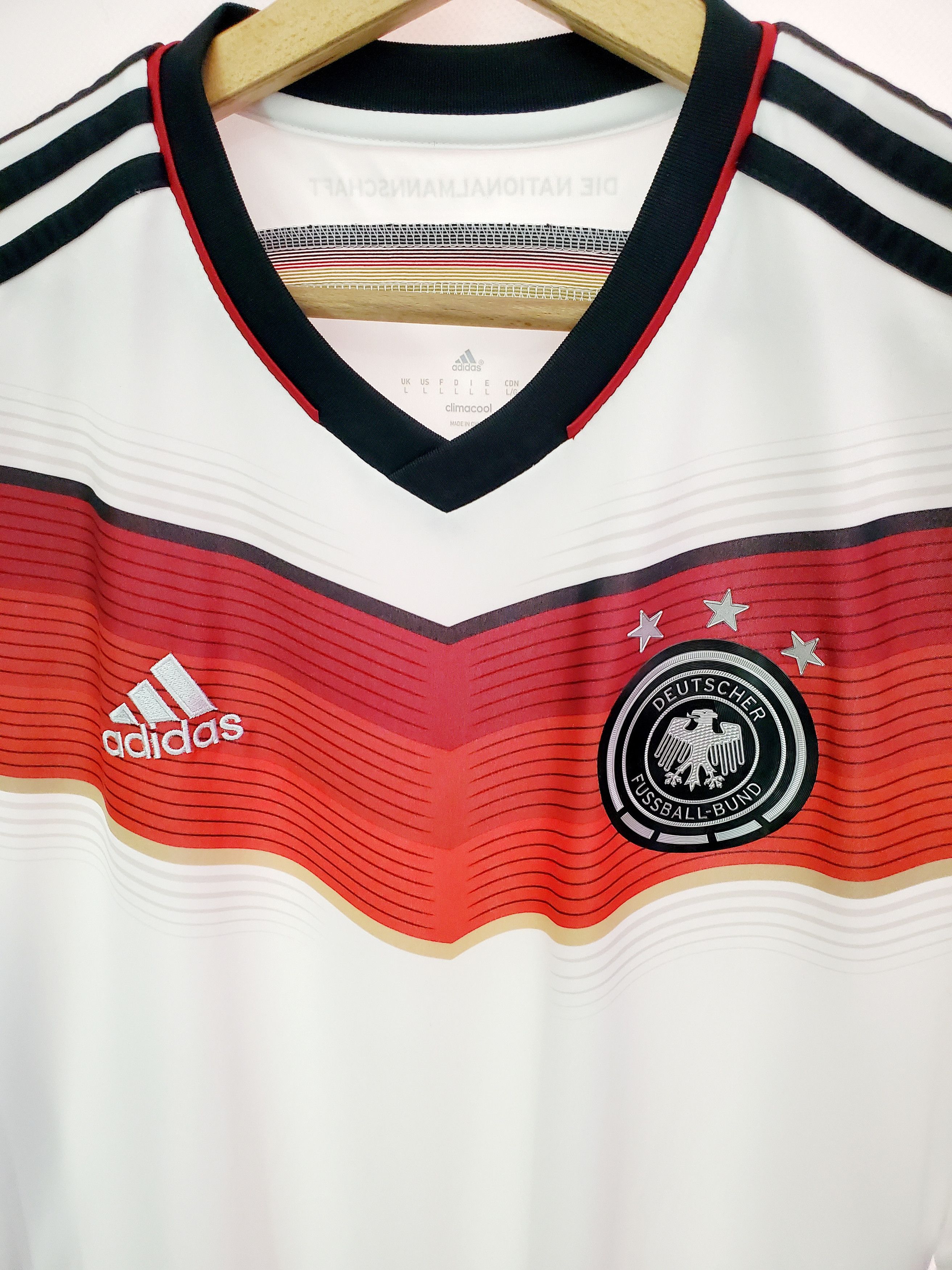 Adidas GERMANY 2014 2015 HOME soccer jersey ideal condition L Size US L / EU 52-54 / 3 - 2 Thumbnail