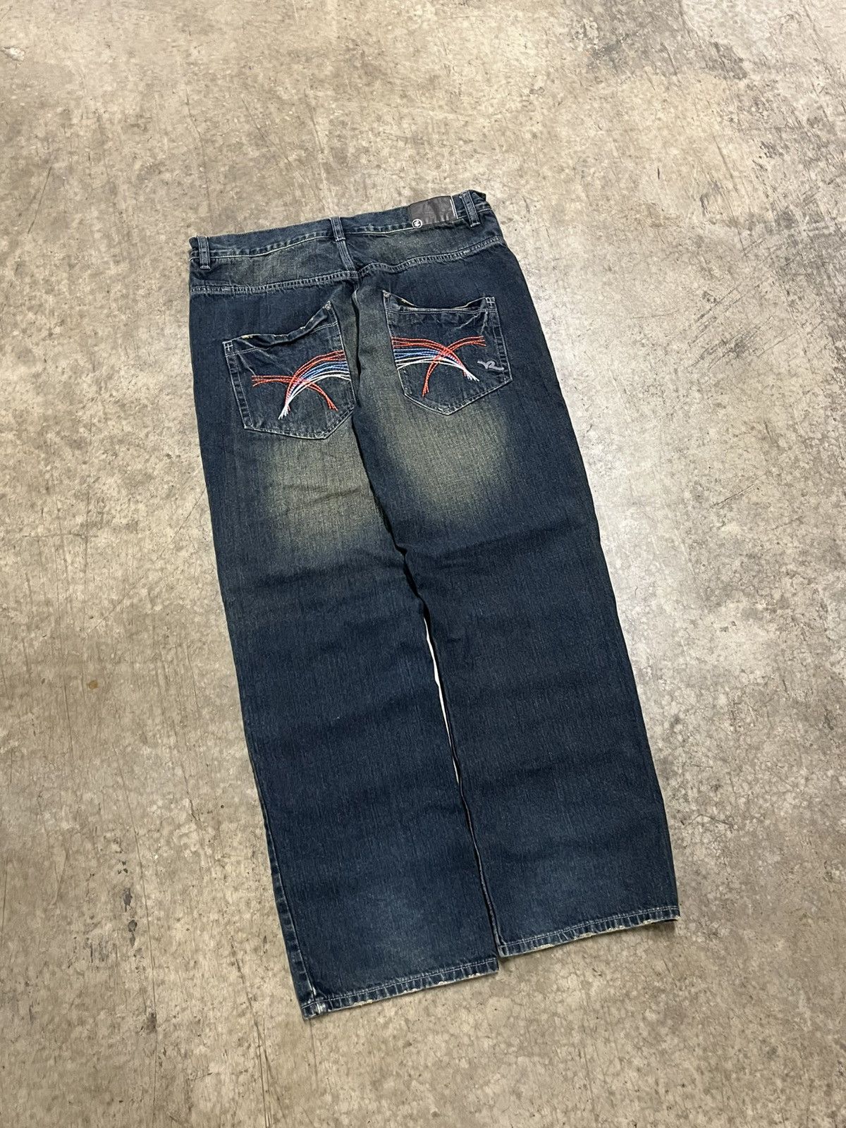 Rocawear × Vintage Y2k Roca wear baggy fit faded embroidered denim wide leg Size US 38 / EU 54 - 2 Thumbnail