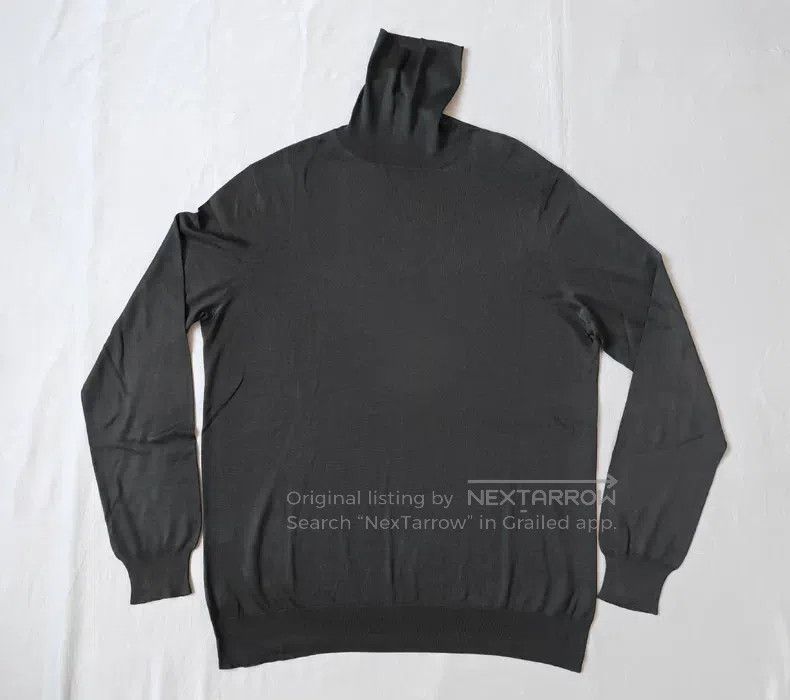 Hermes High-necked silk cashmere knitted sweater dark gre