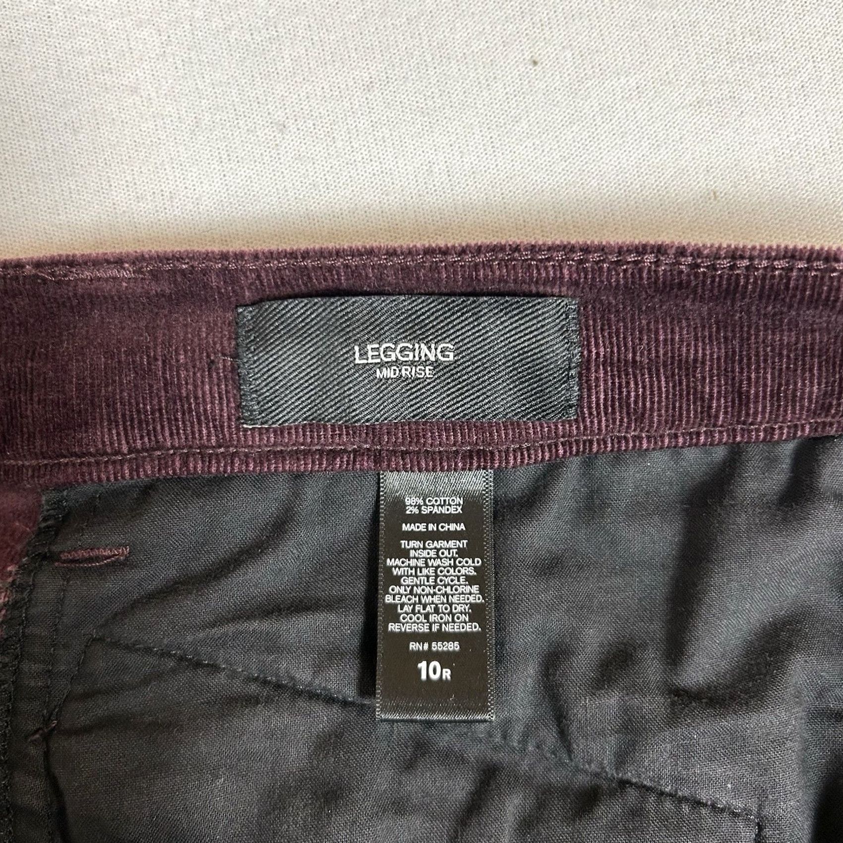 Express Express Corduroy Mid Rise Legging Pants Womens 10 Regular Maroon Dark Red Casual Size 32" / US 10 / IT 46 - 6 Thumbnail